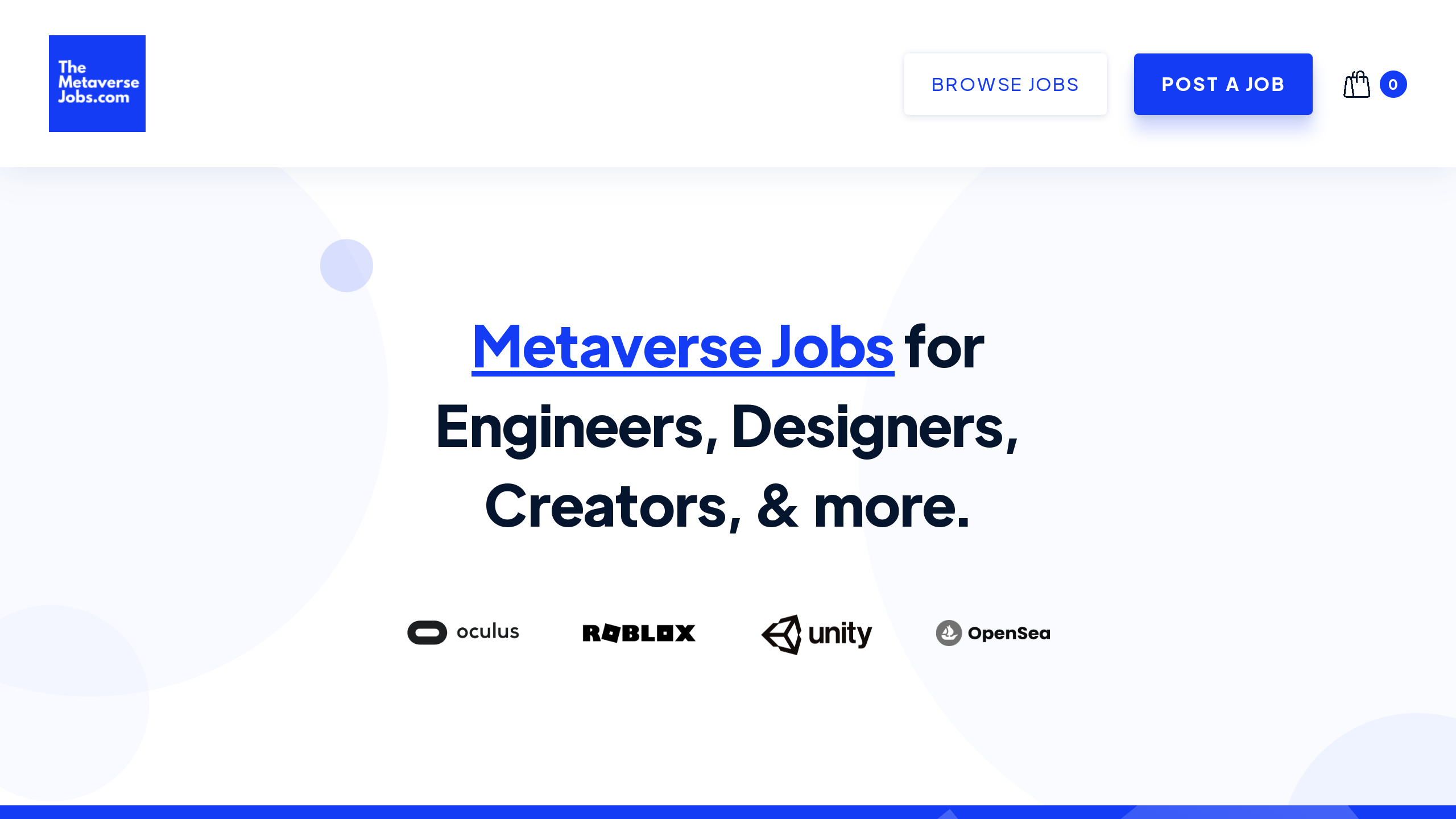 Metaverse Jobs's website screenshot