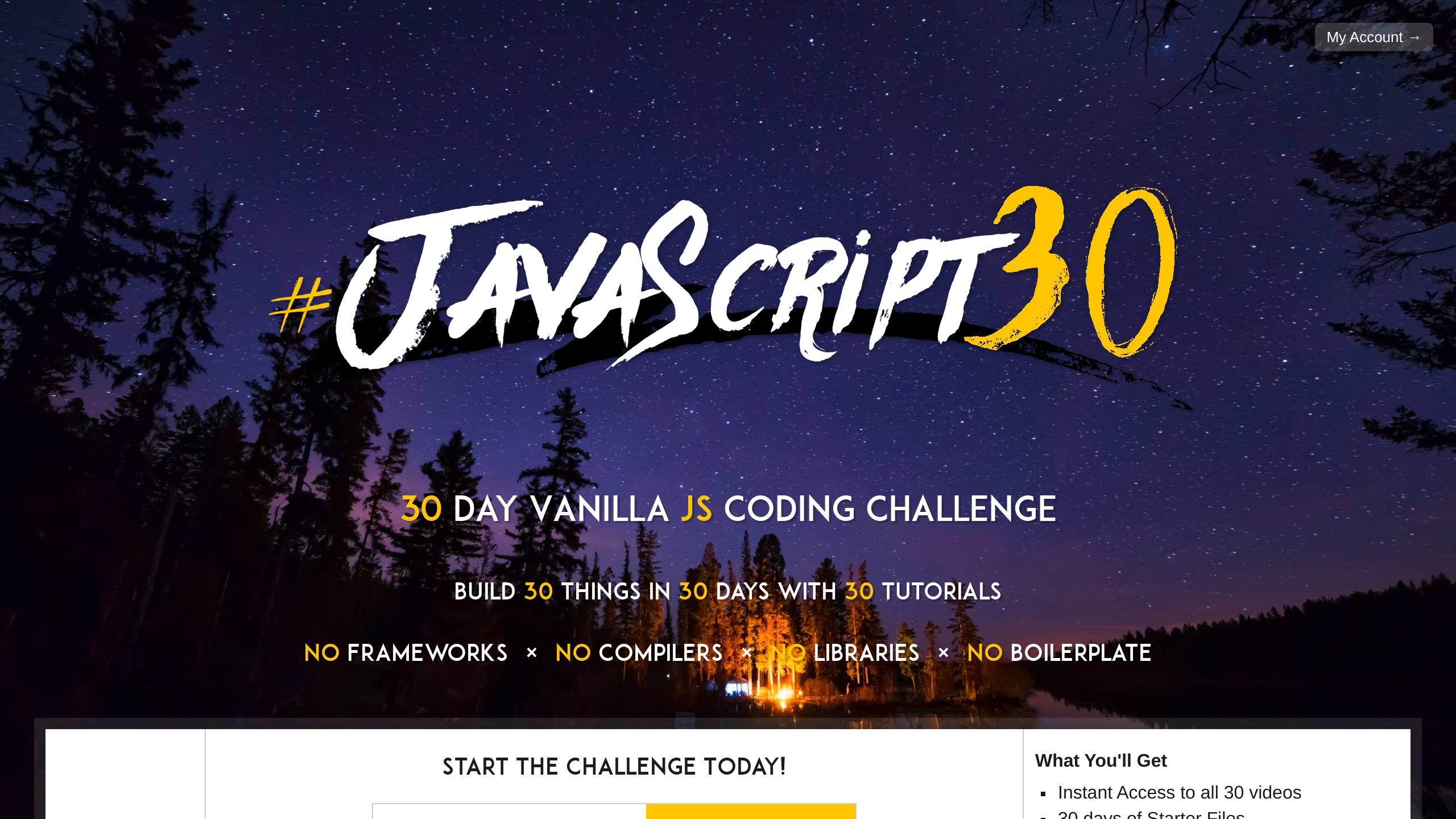 JavaScript30's website screenshot