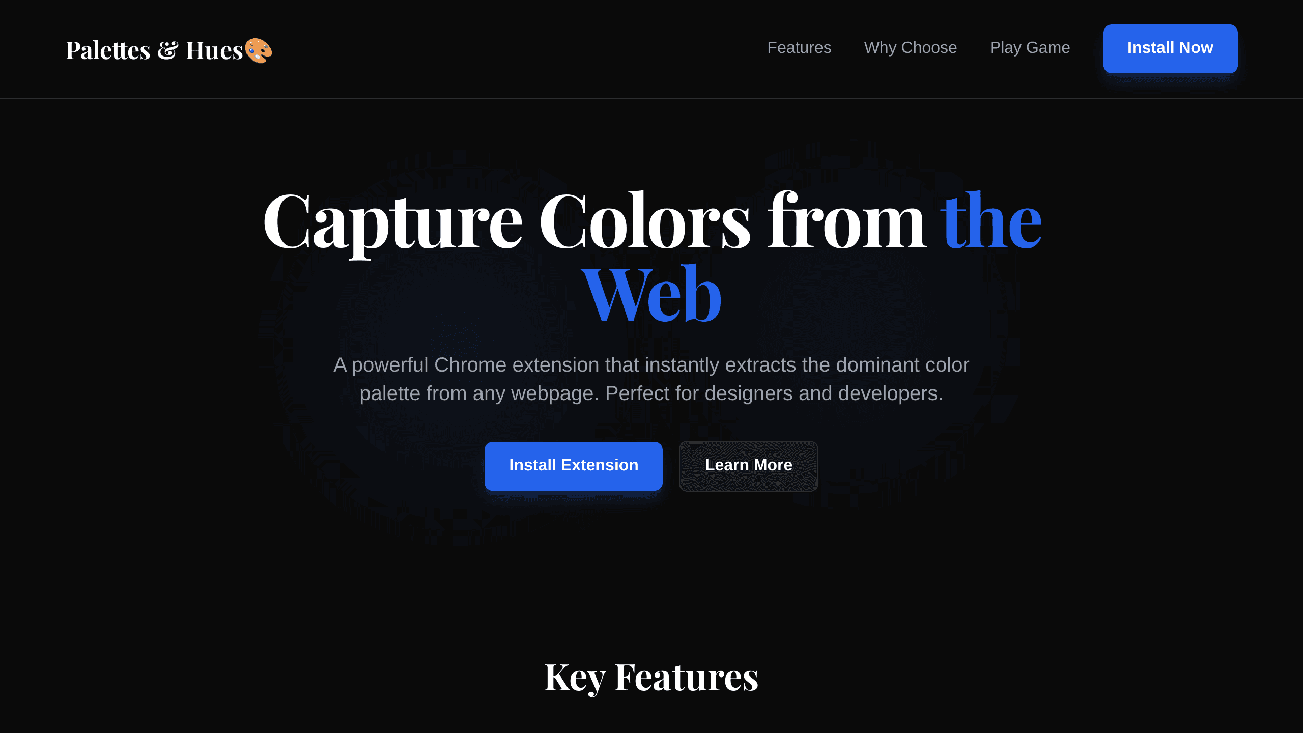 Palettes & Hues 🎨's website screenshot