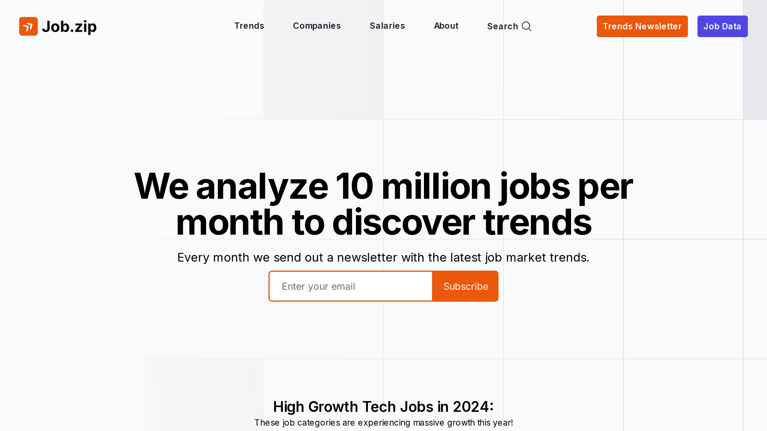 Job.zip's website screenshot