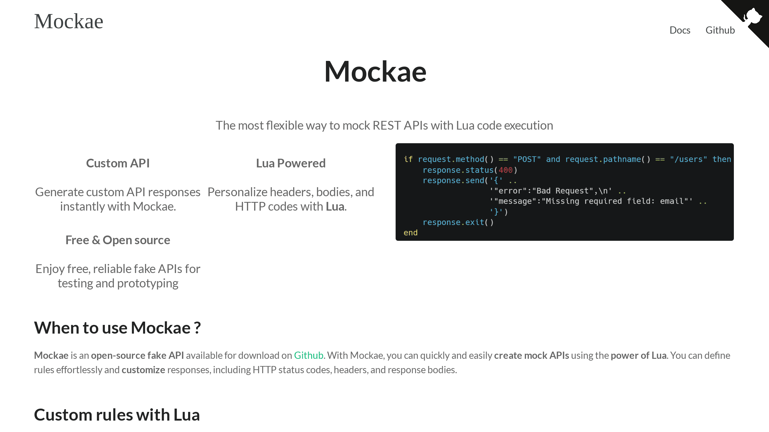 Mockae's website screenshot