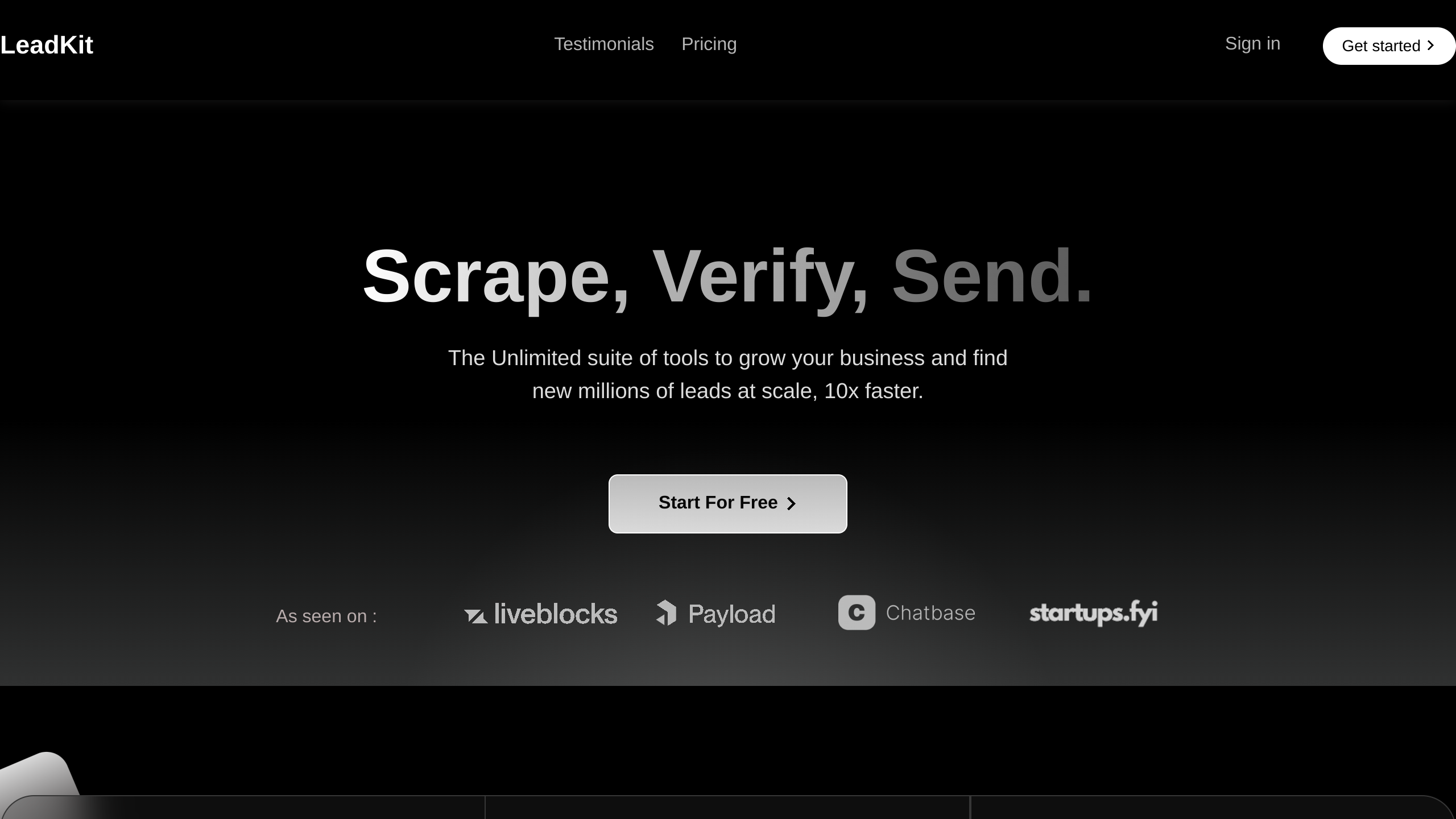LeadKit's website screenshot