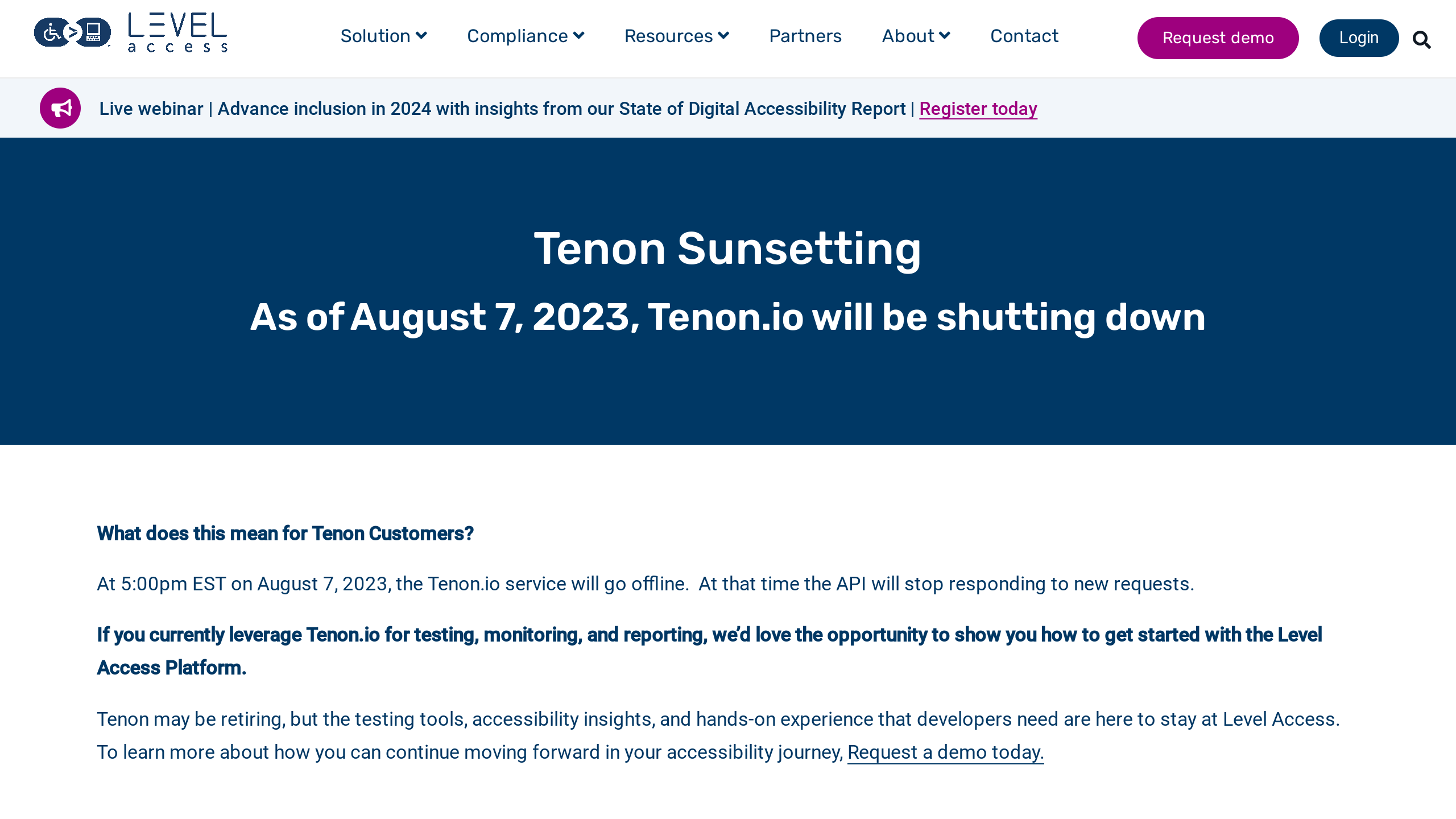 Tenon's website screenshot