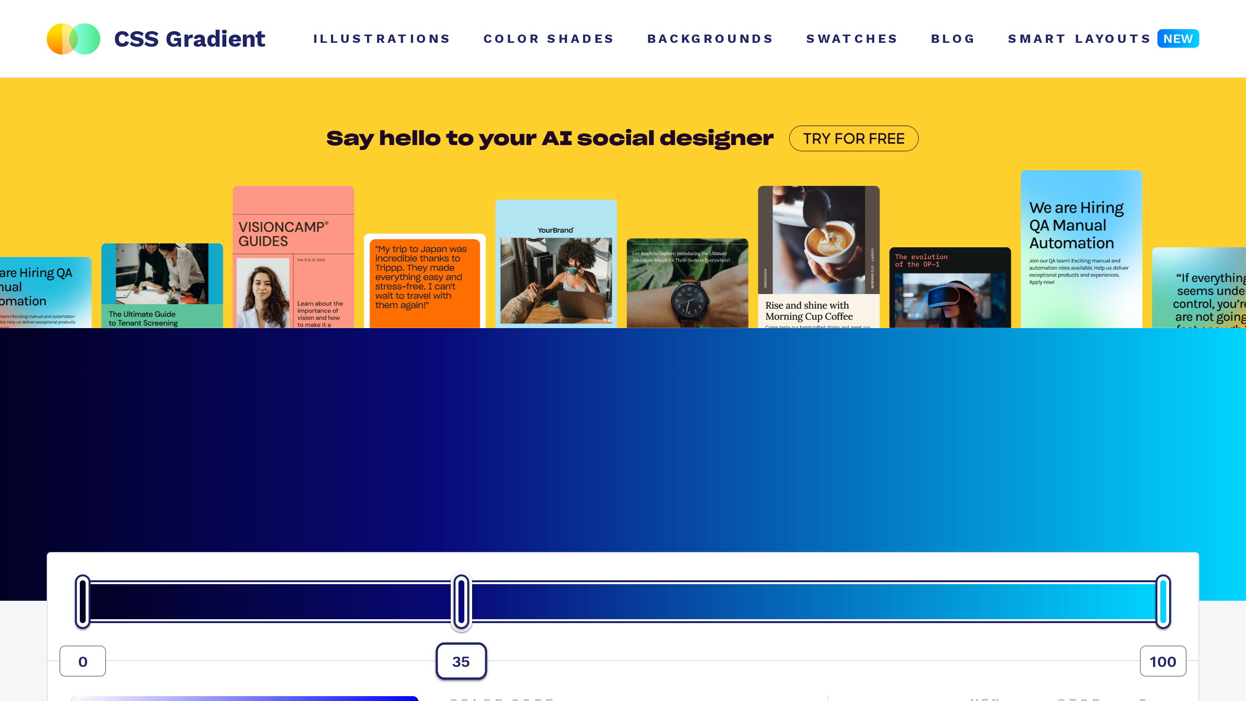 CSS Gradient's website screenshot