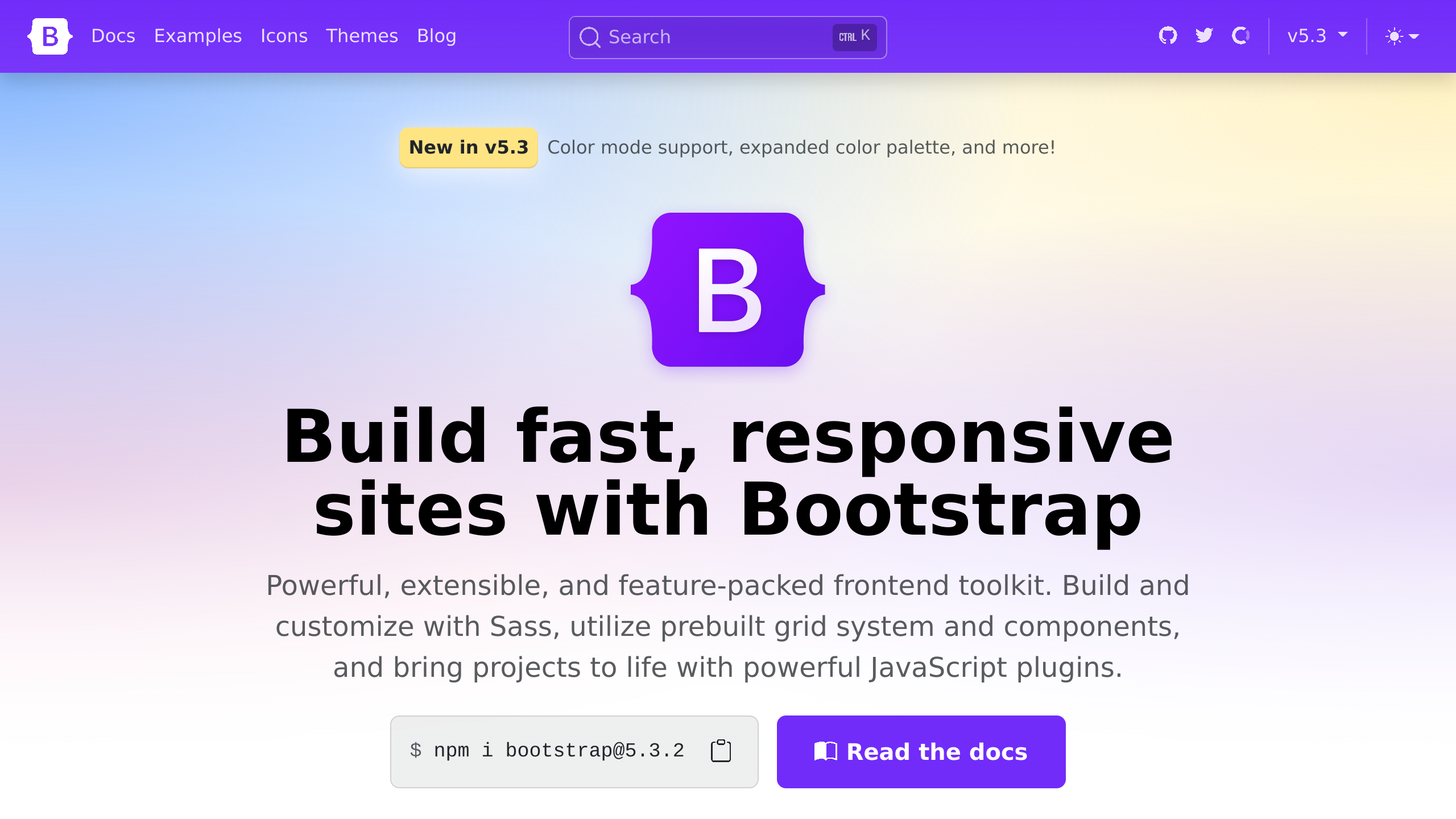 Bootstrap's website screenshot