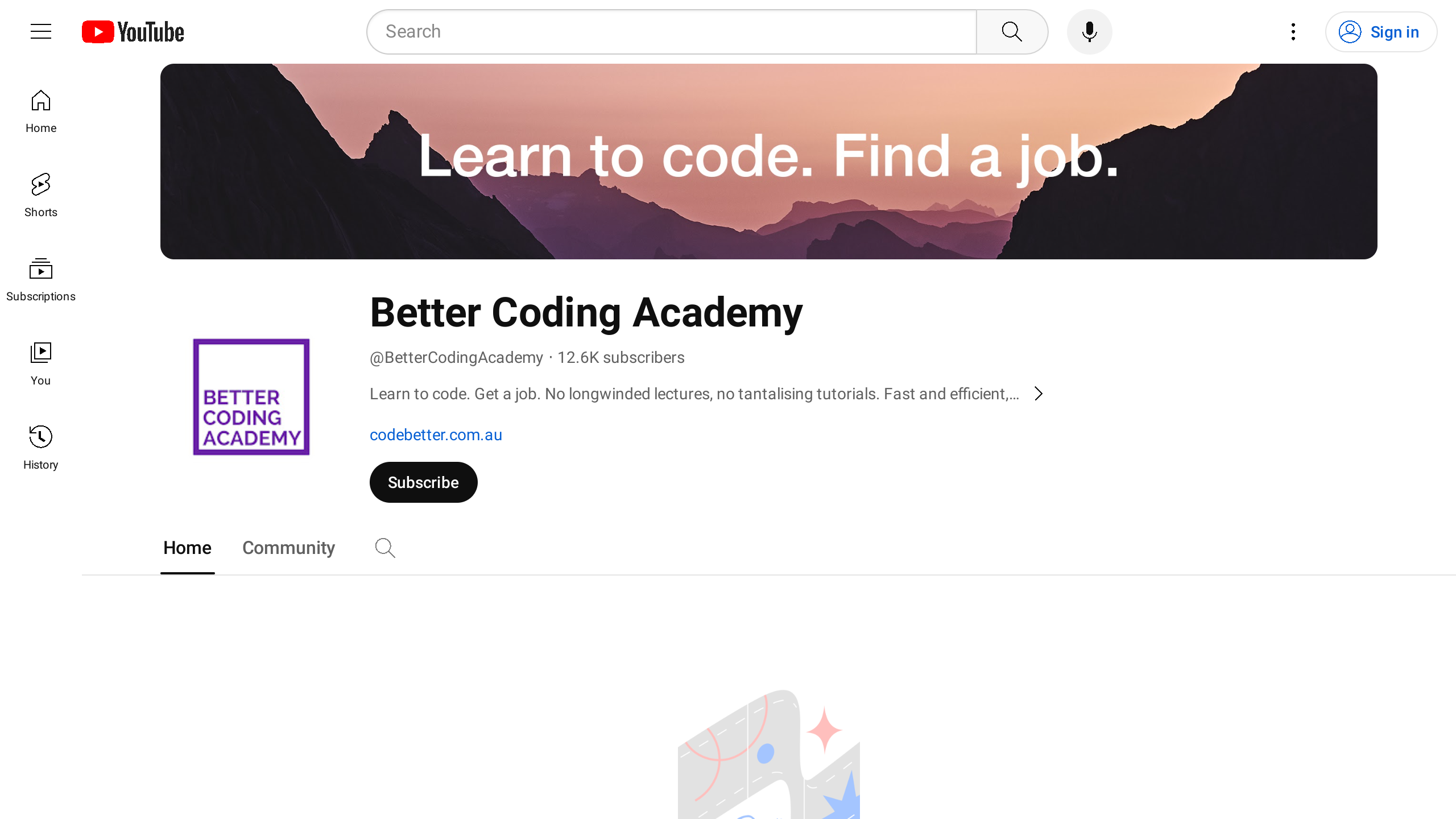 Better Coding Academy's website screenshot