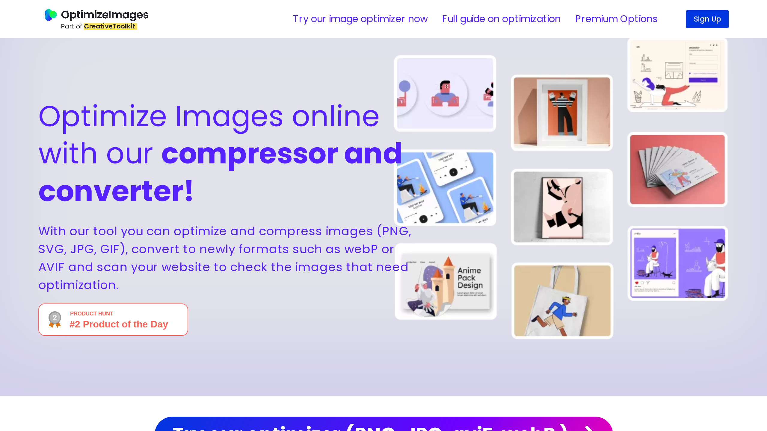 Optimizeimages's website screenshot