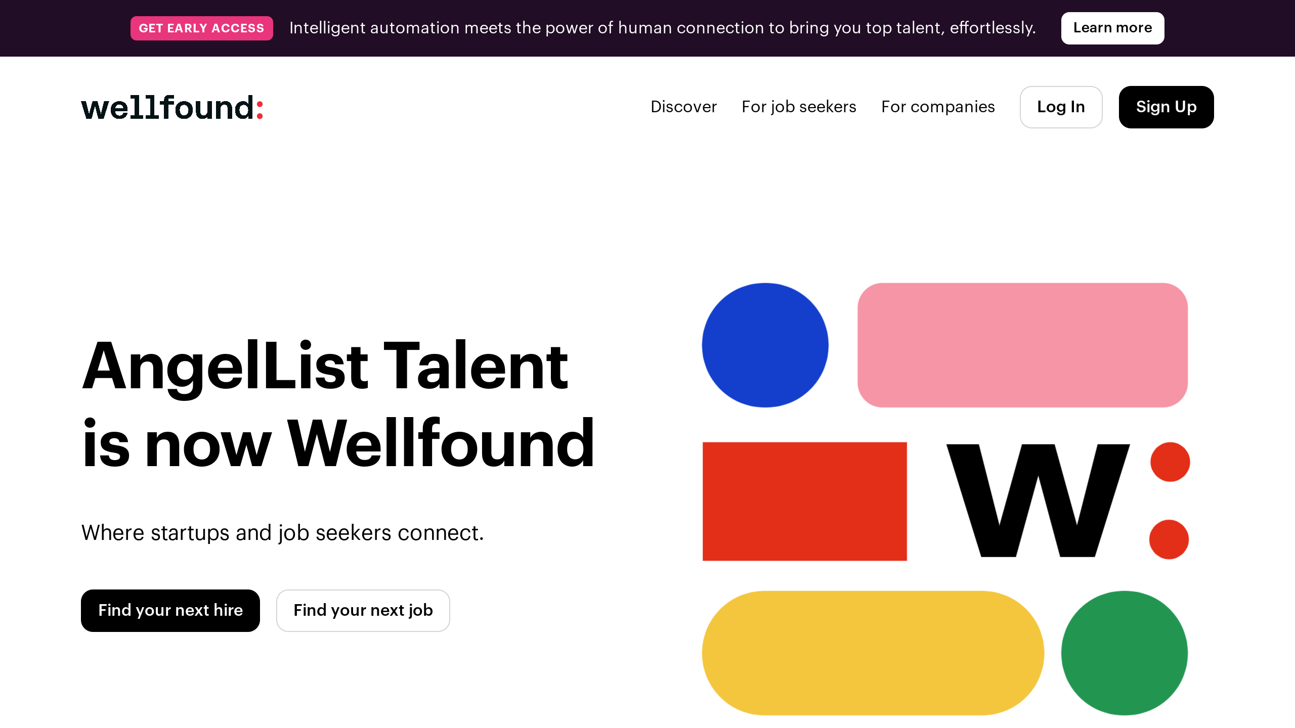 Wellfound's website screenshot