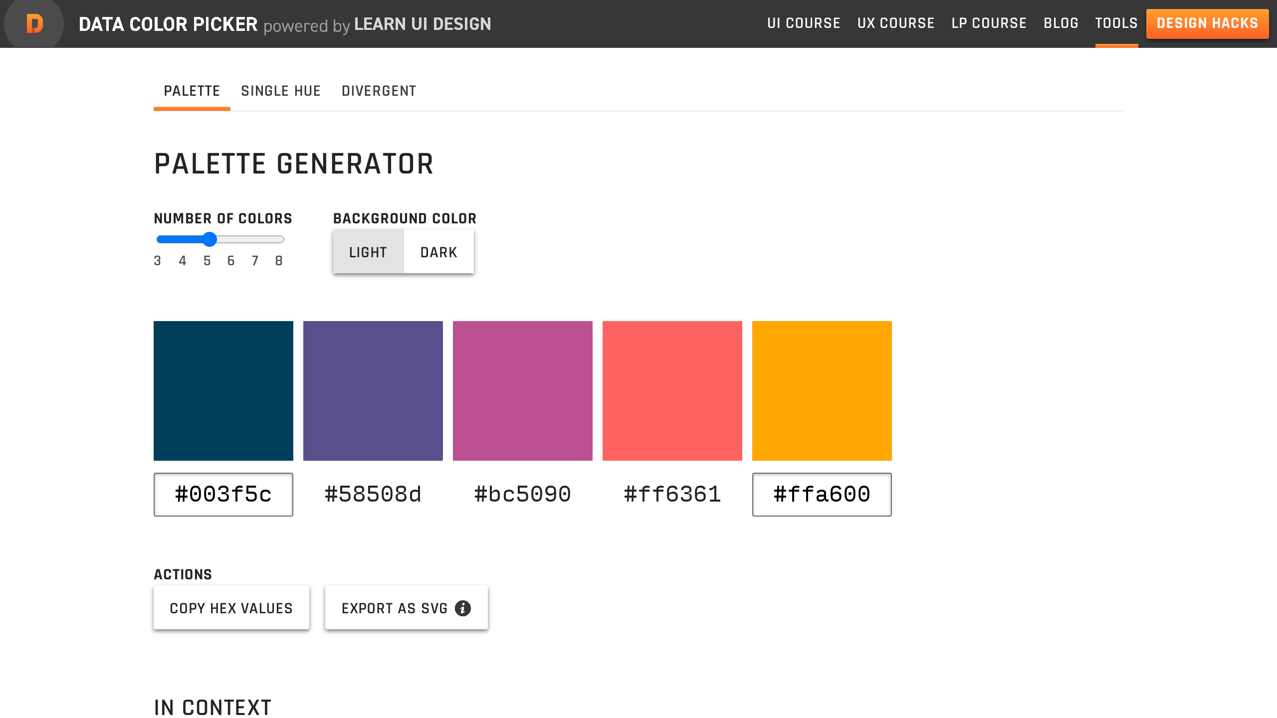 Data Viz Color Picker's website screenshot