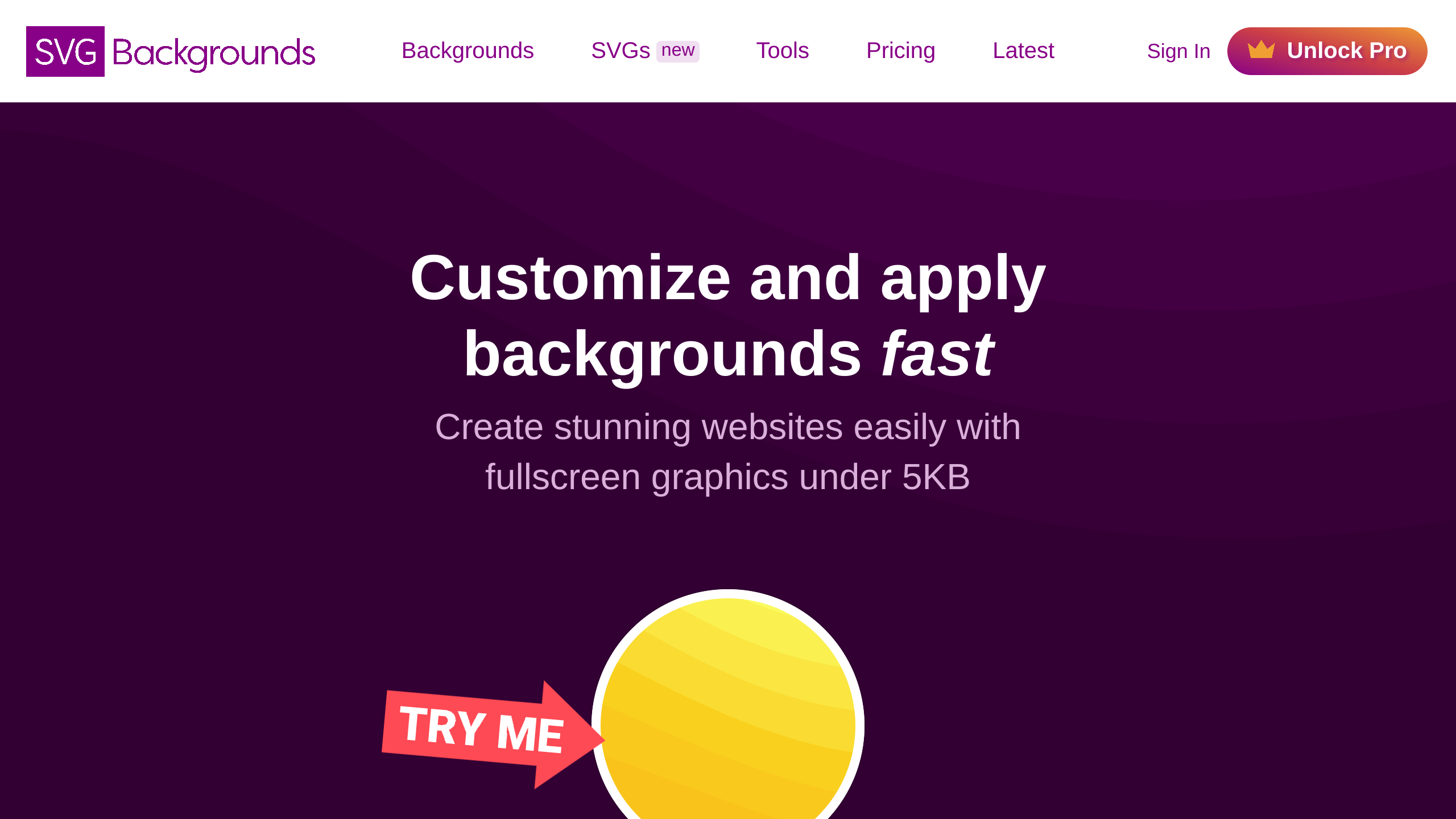 SVG Backgrounds's website screenshot