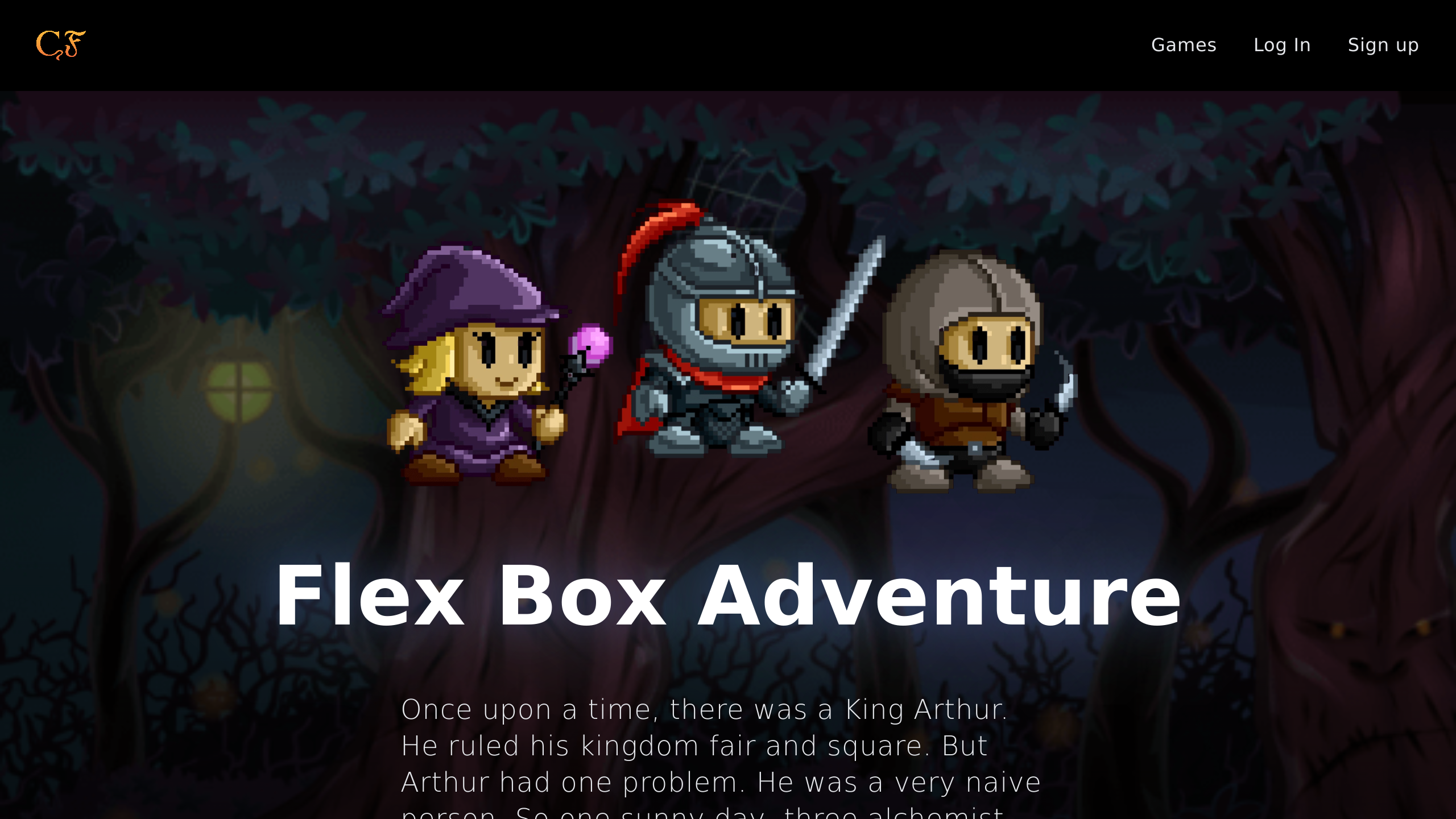 Flexbox Adventure's website screenshot