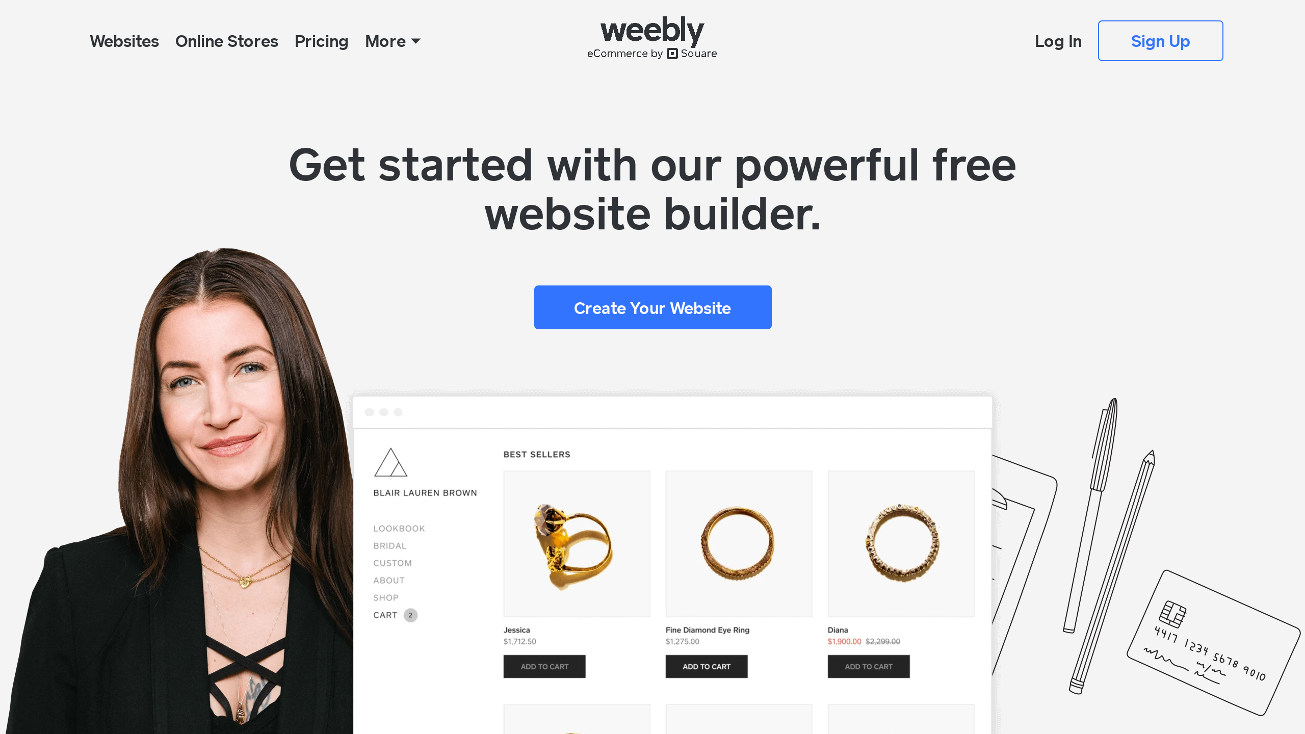 Weebly's website screenshot