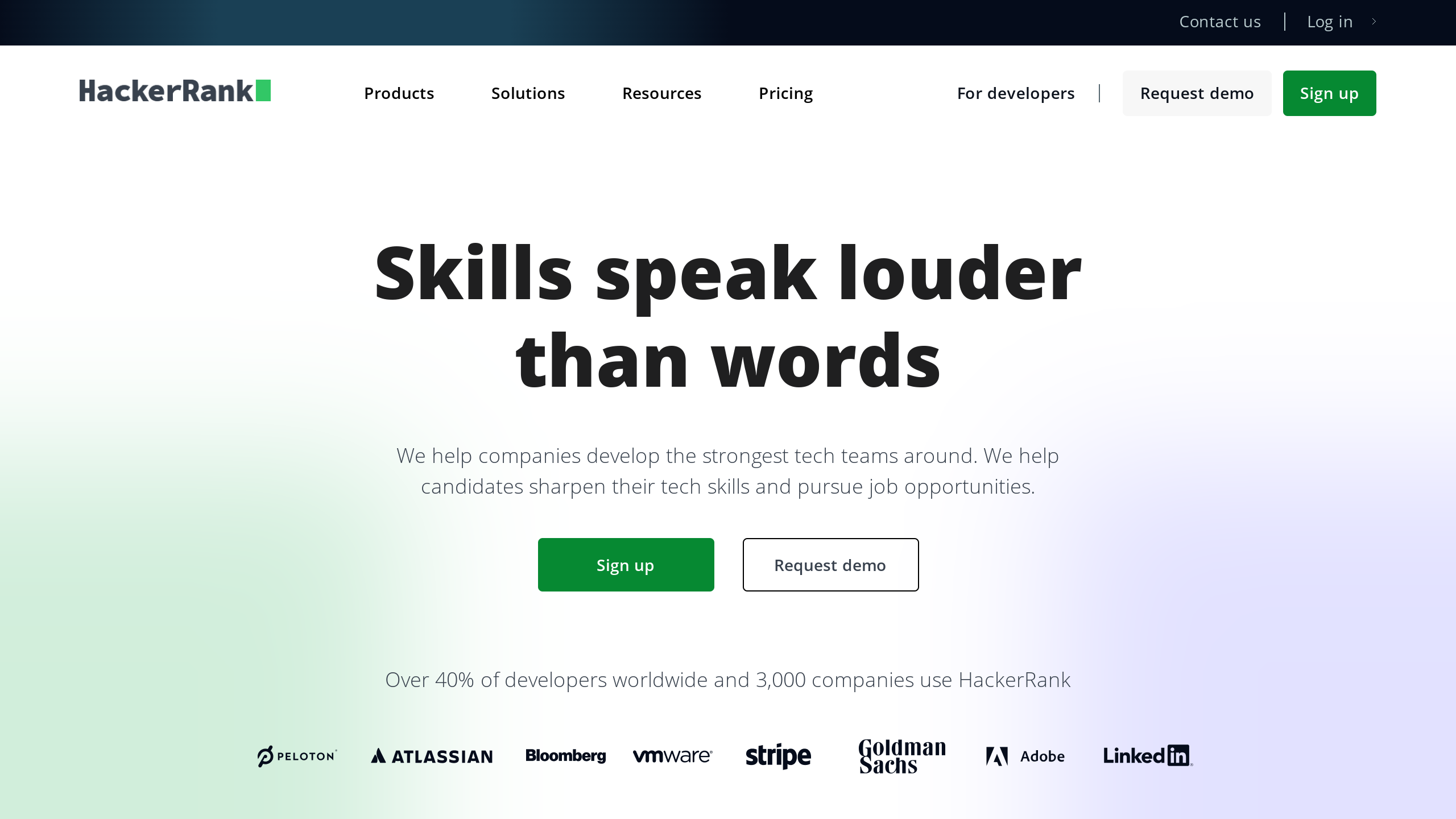 HackerRank's website screenshot