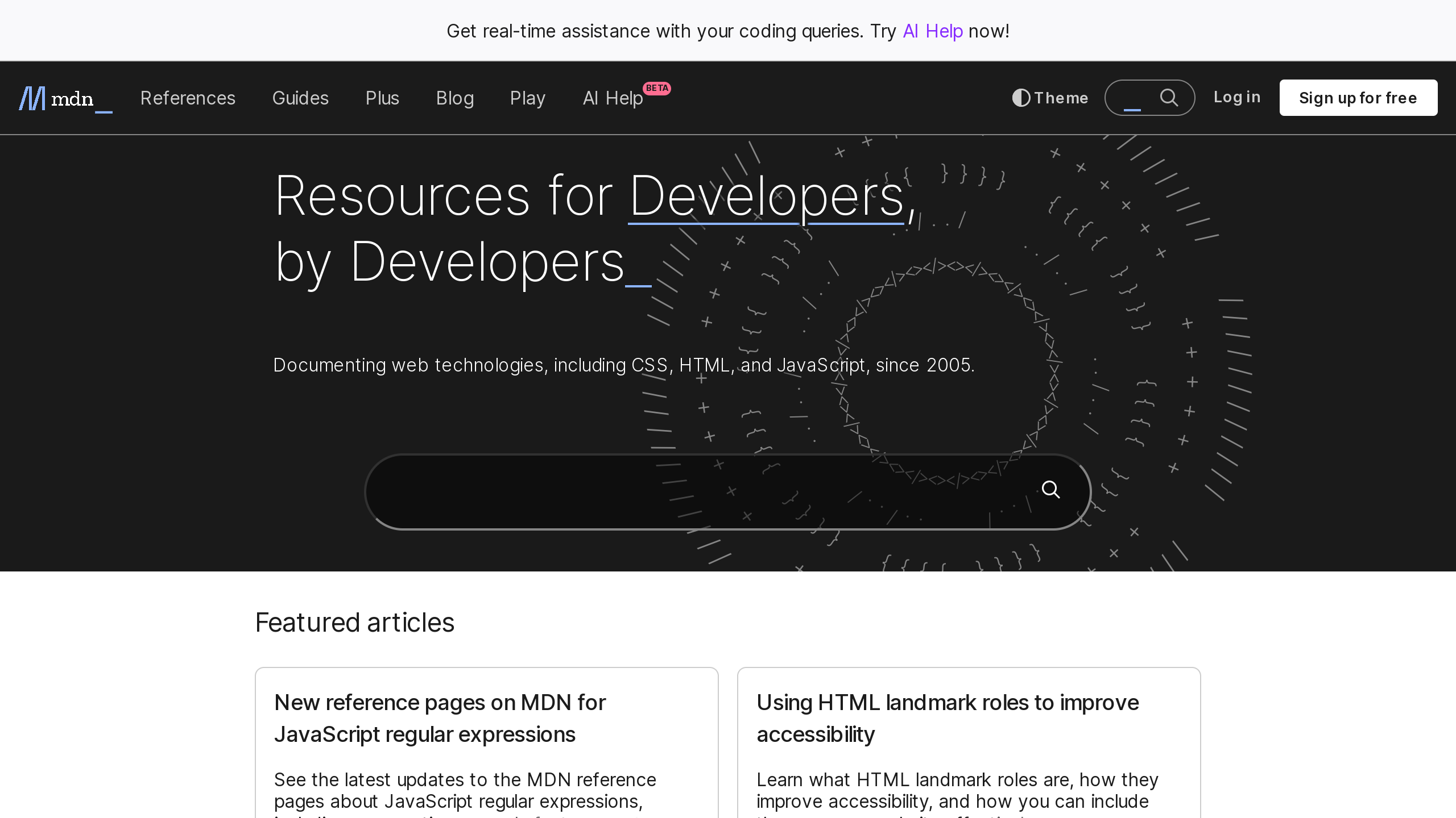 MDN Web Docs's website screenshot