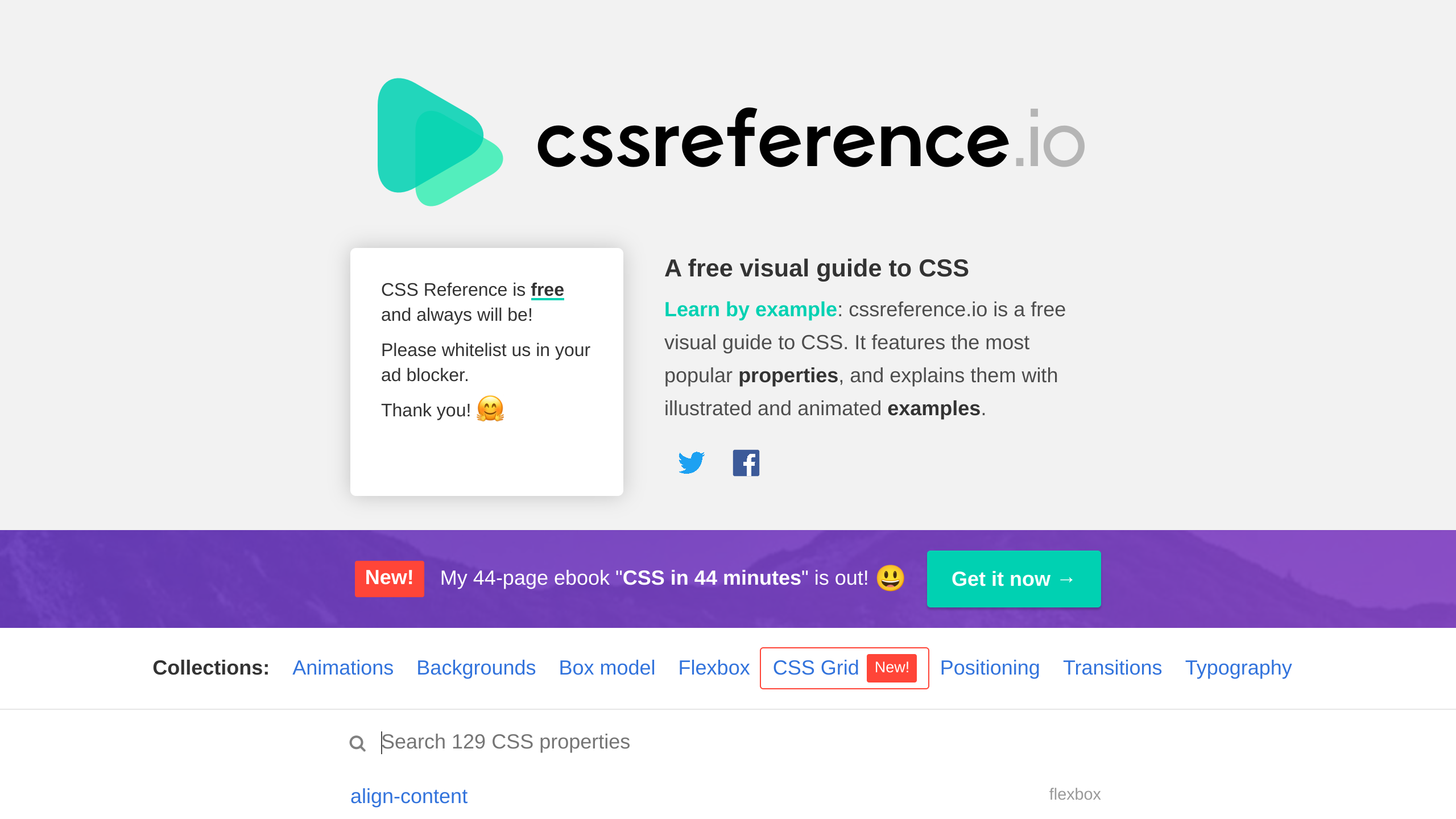 CSS Reference's website screenshot