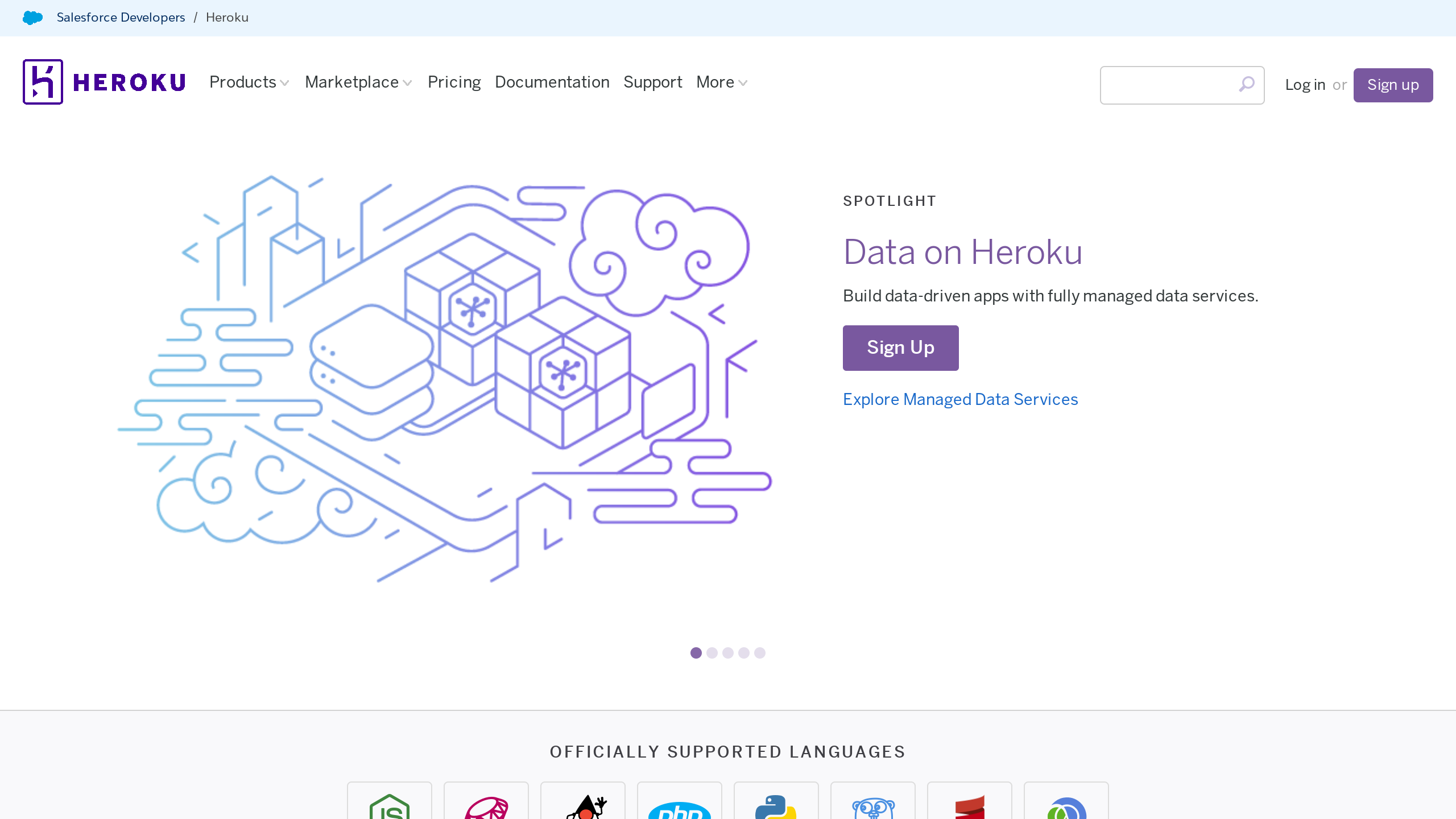 Heroku's website screenshot