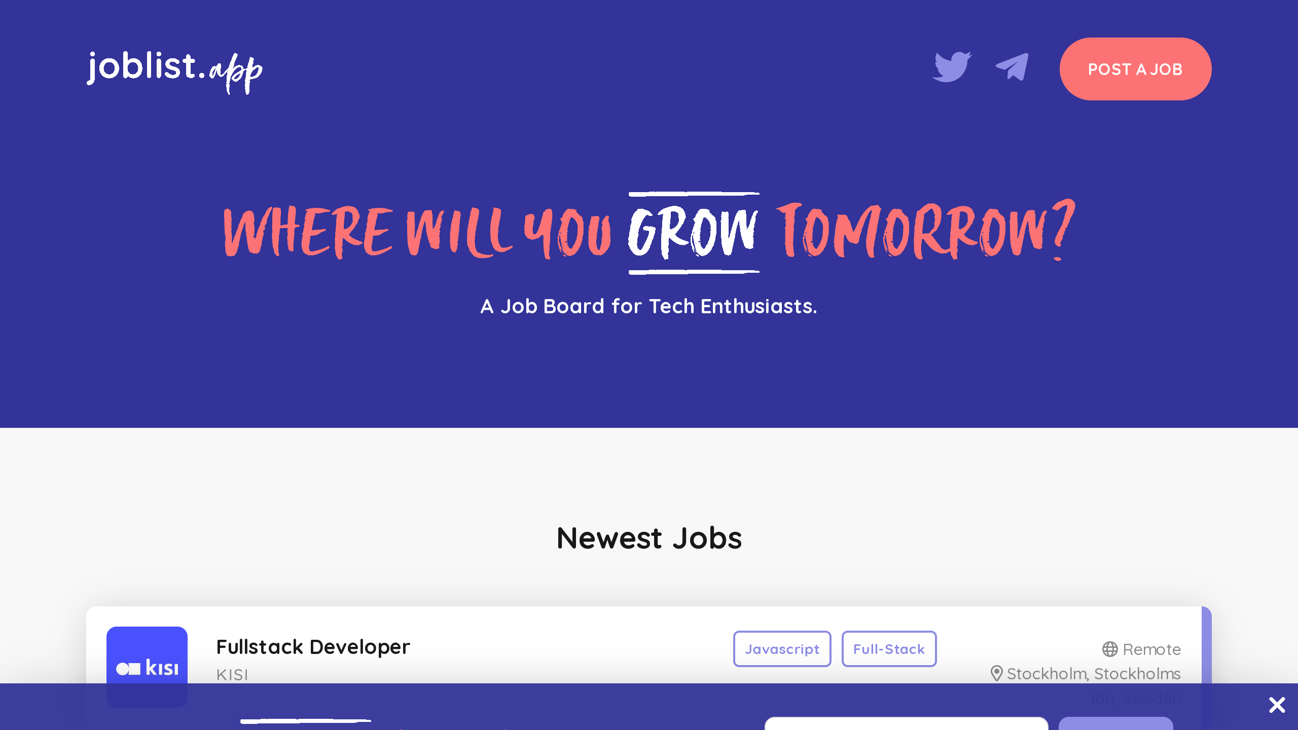 Joblist.app's website screenshot