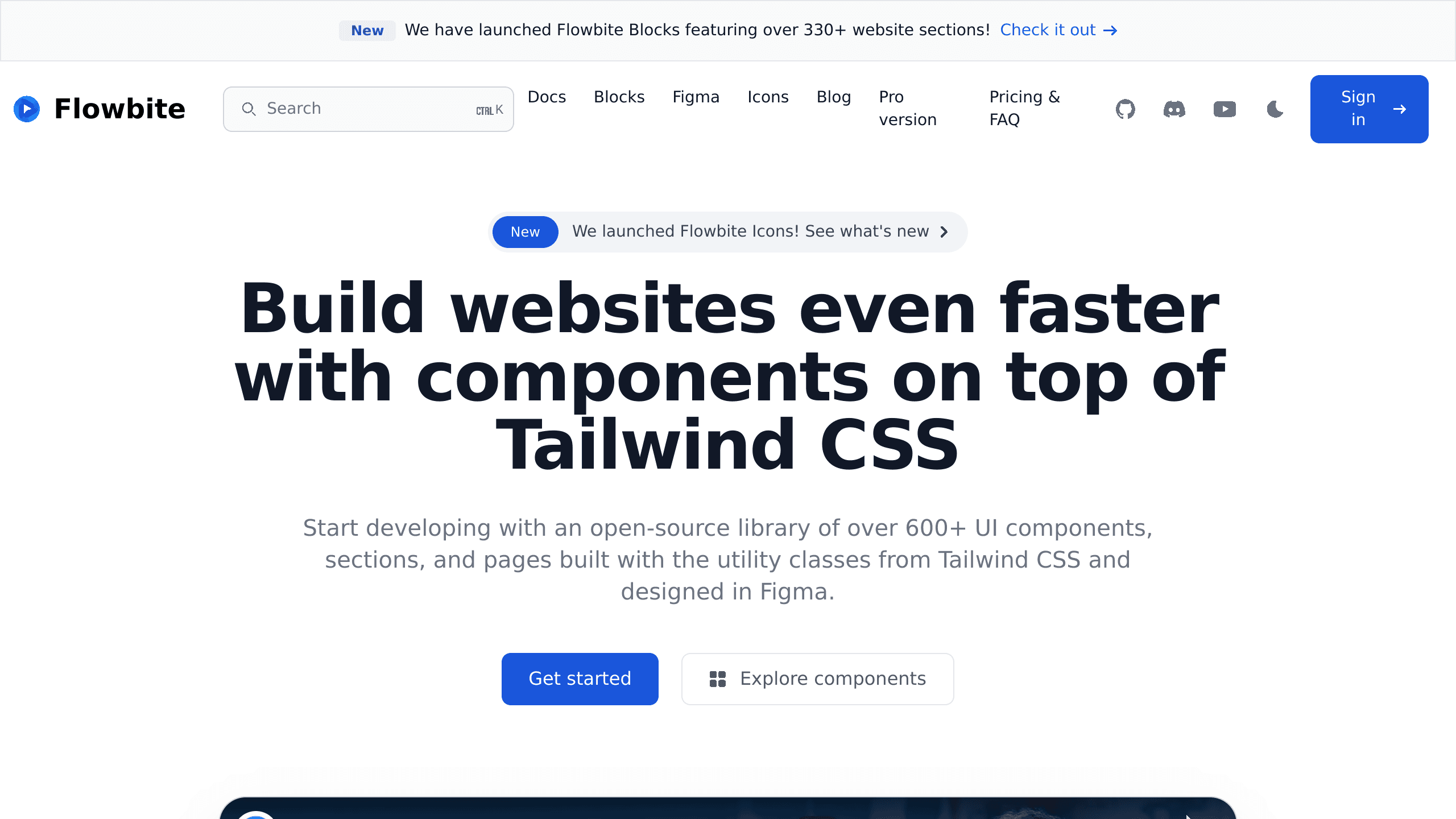 Flowbite's website screenshot