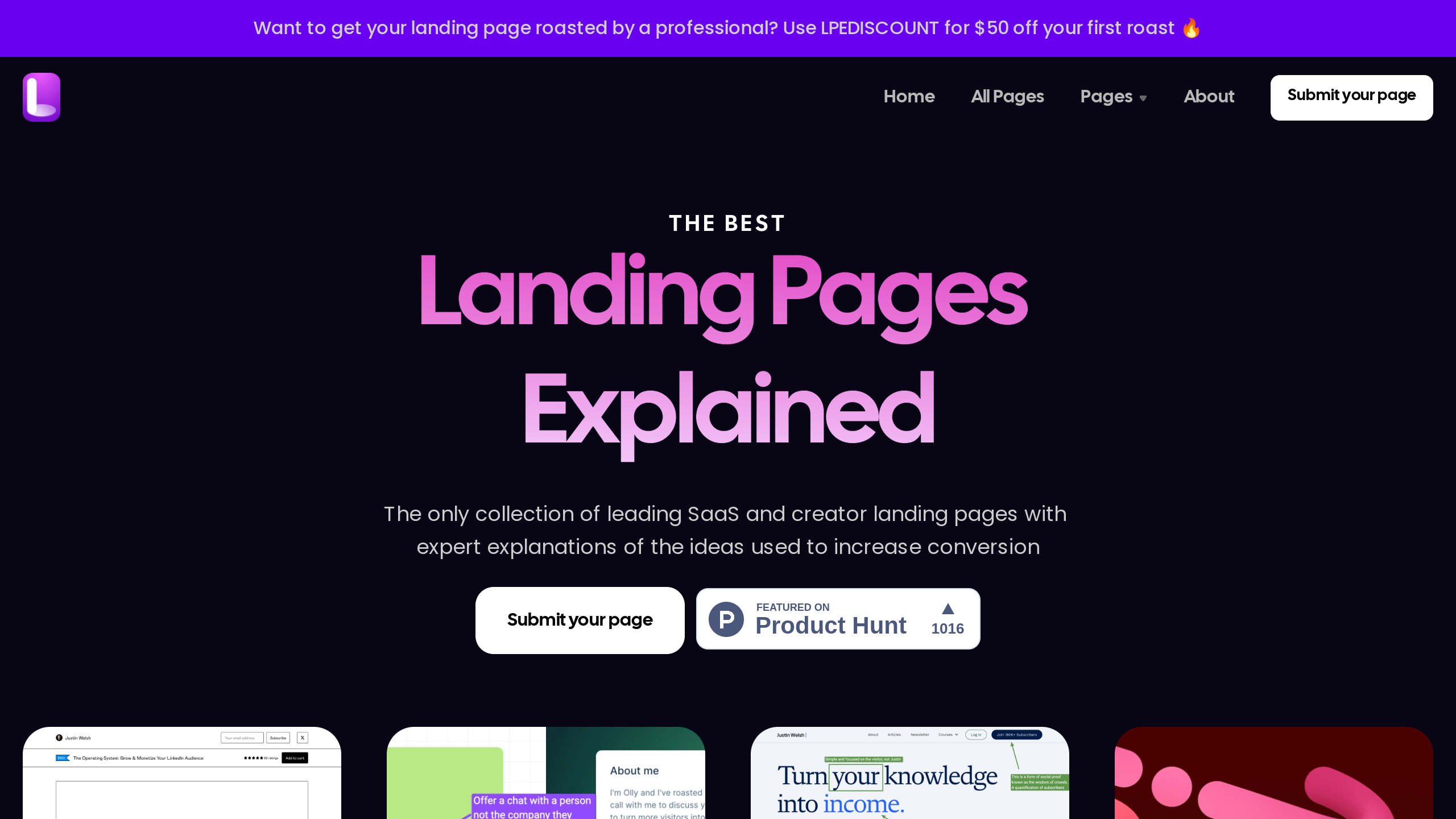Landing Pages Explained's website screenshot