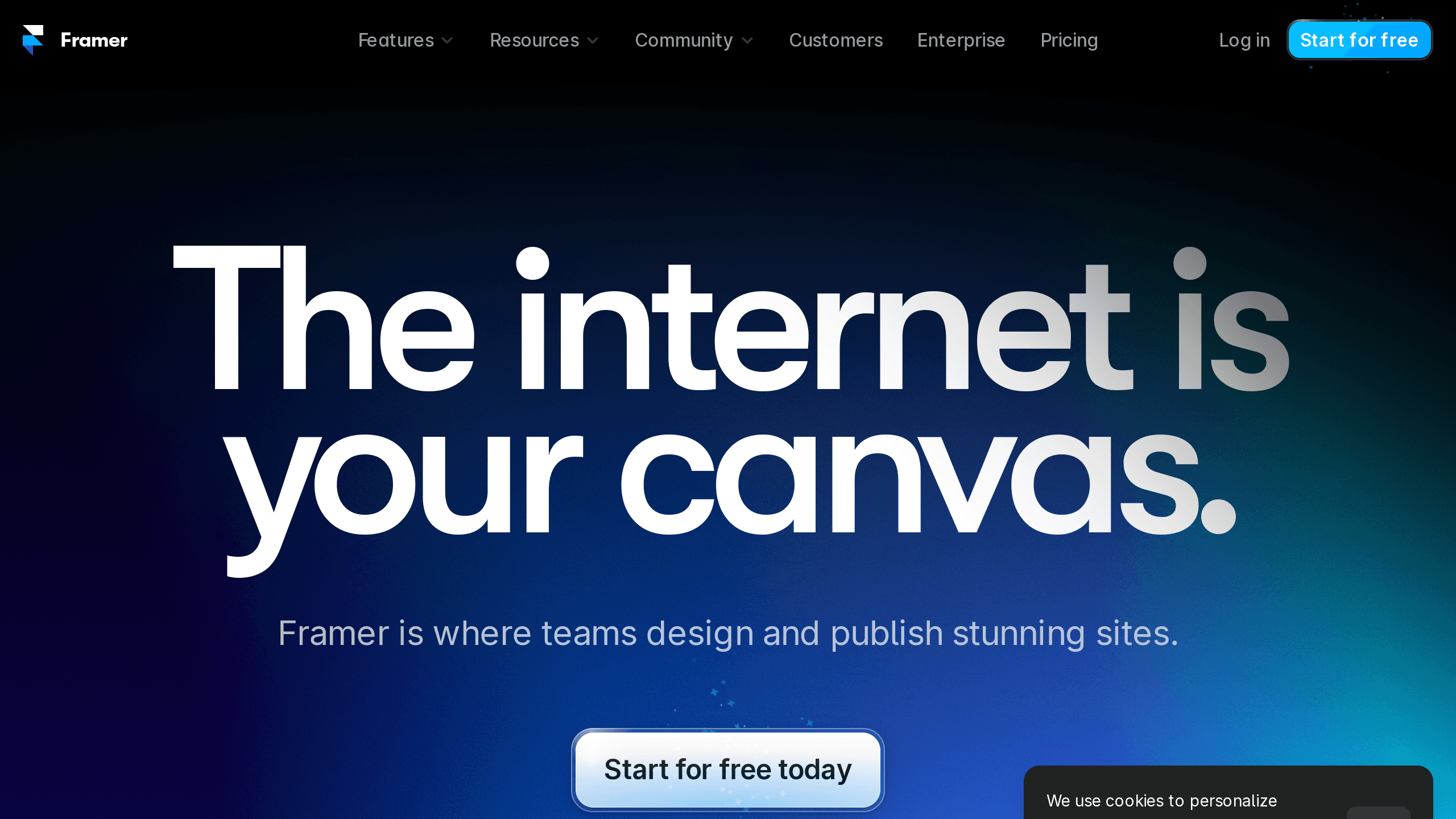 Framer's website screenshot