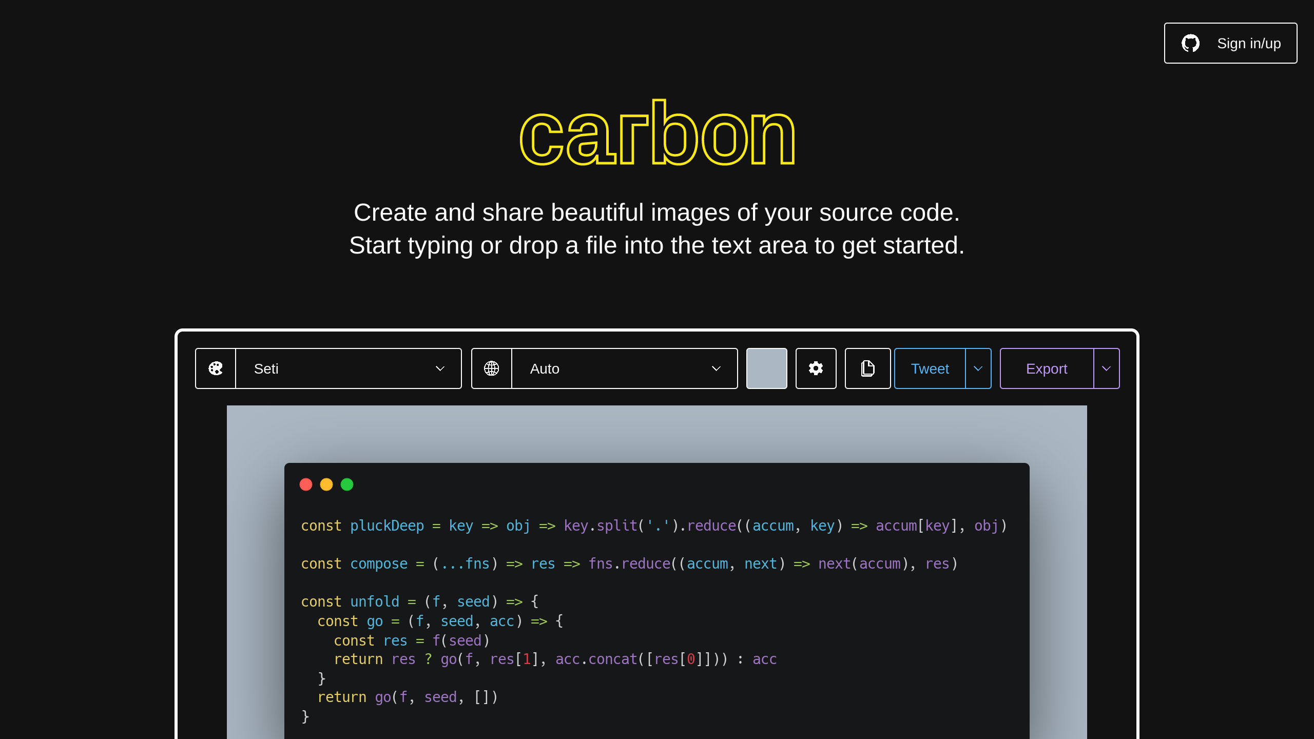 Carbon's website screenshot