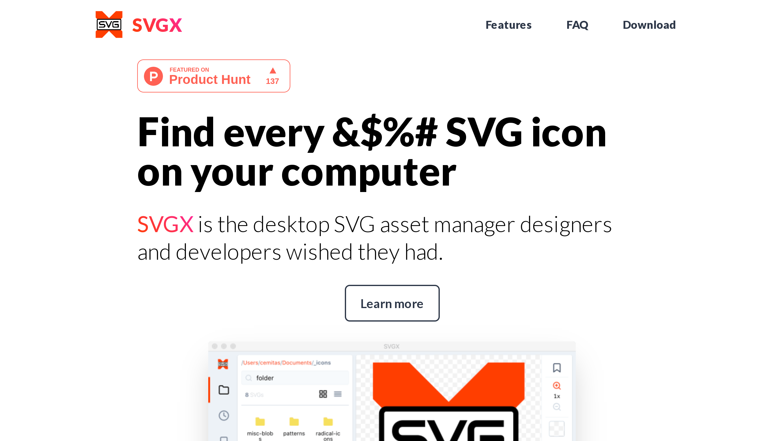 SVGX's website screenshot