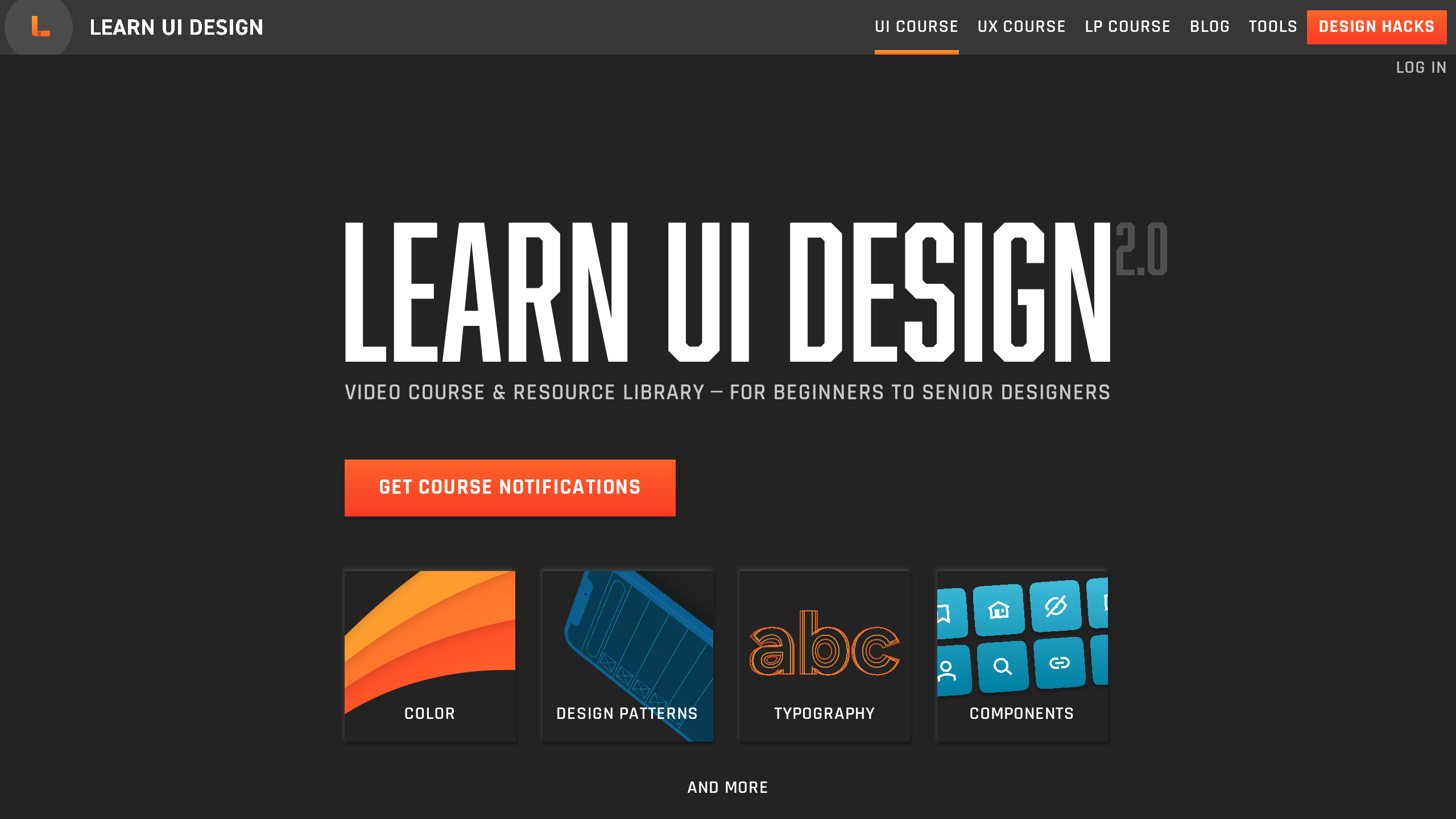 Learn UI Design's website screenshot