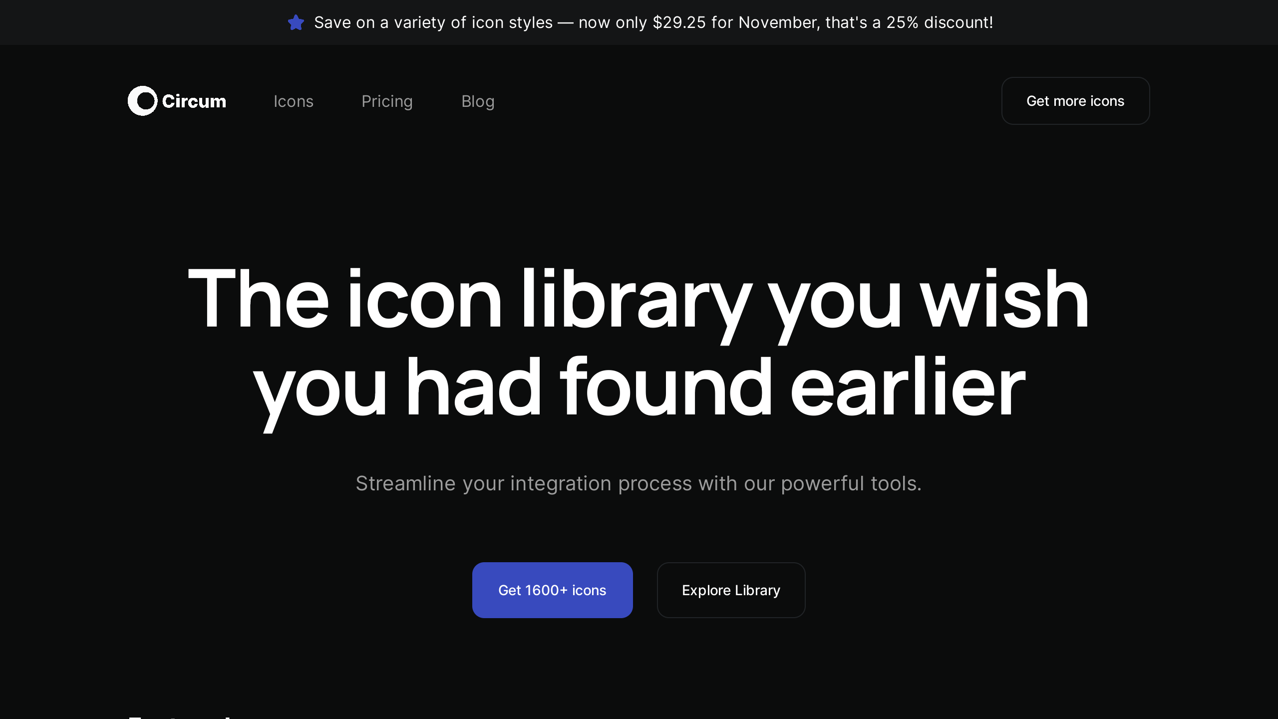 Circum Icons's website screenshot