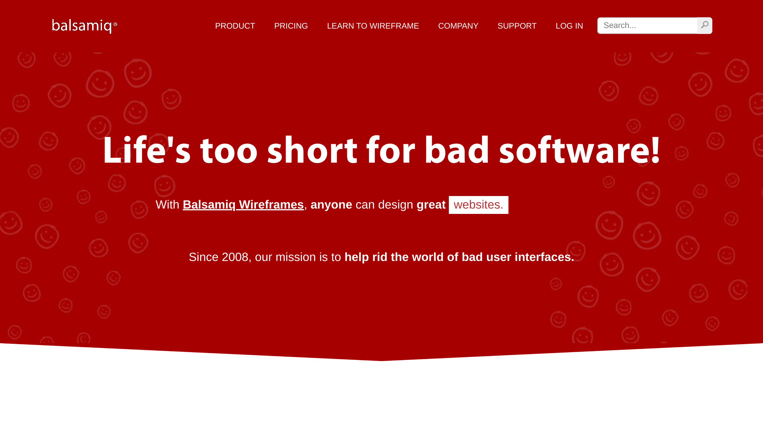 Balsamiq's website screenshot