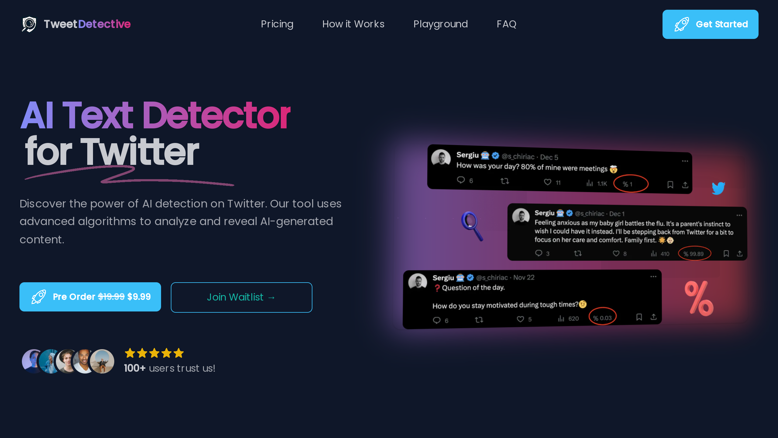 Tweet Detective's website screenshot
