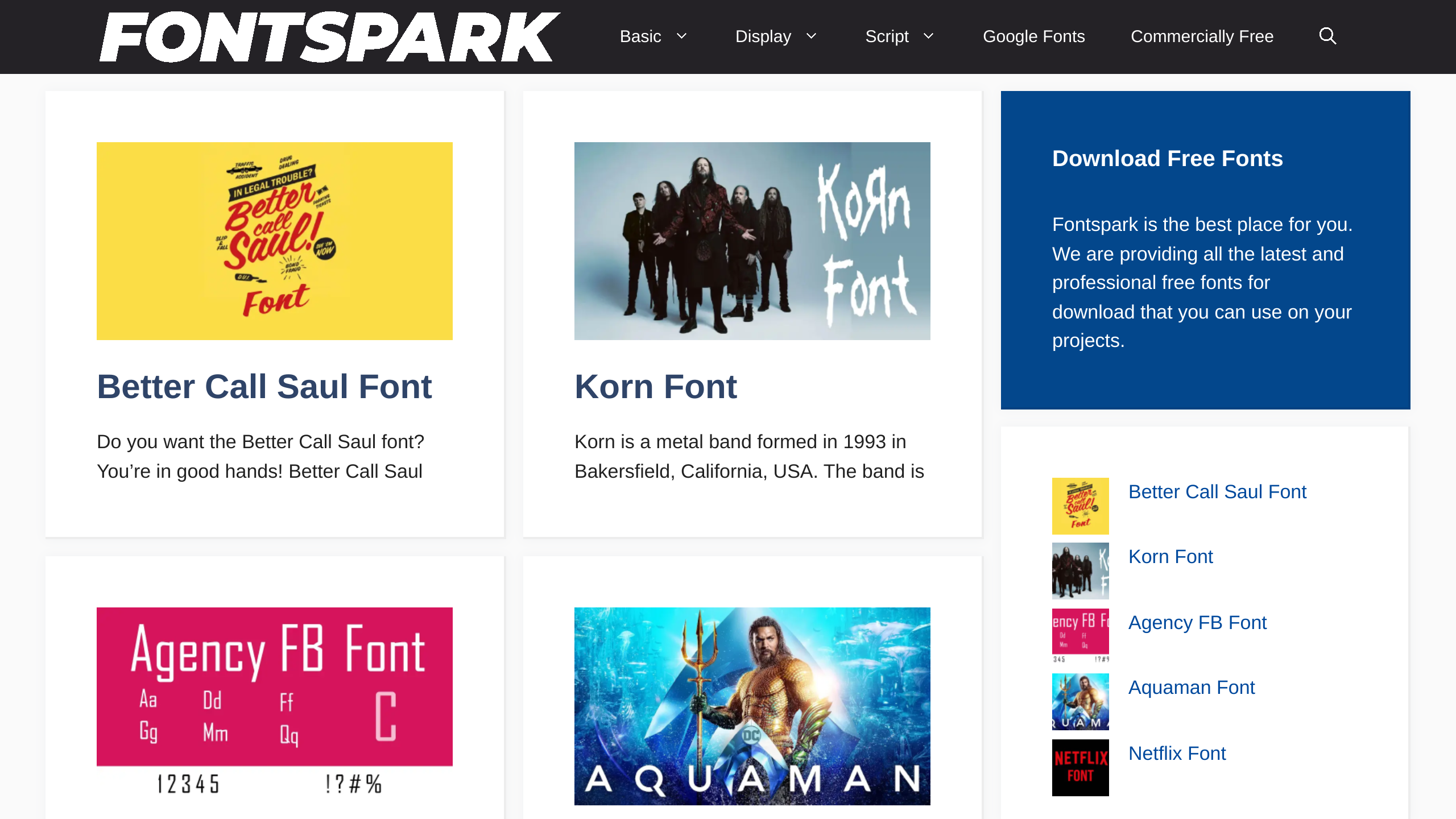 FontSpark's website screenshot