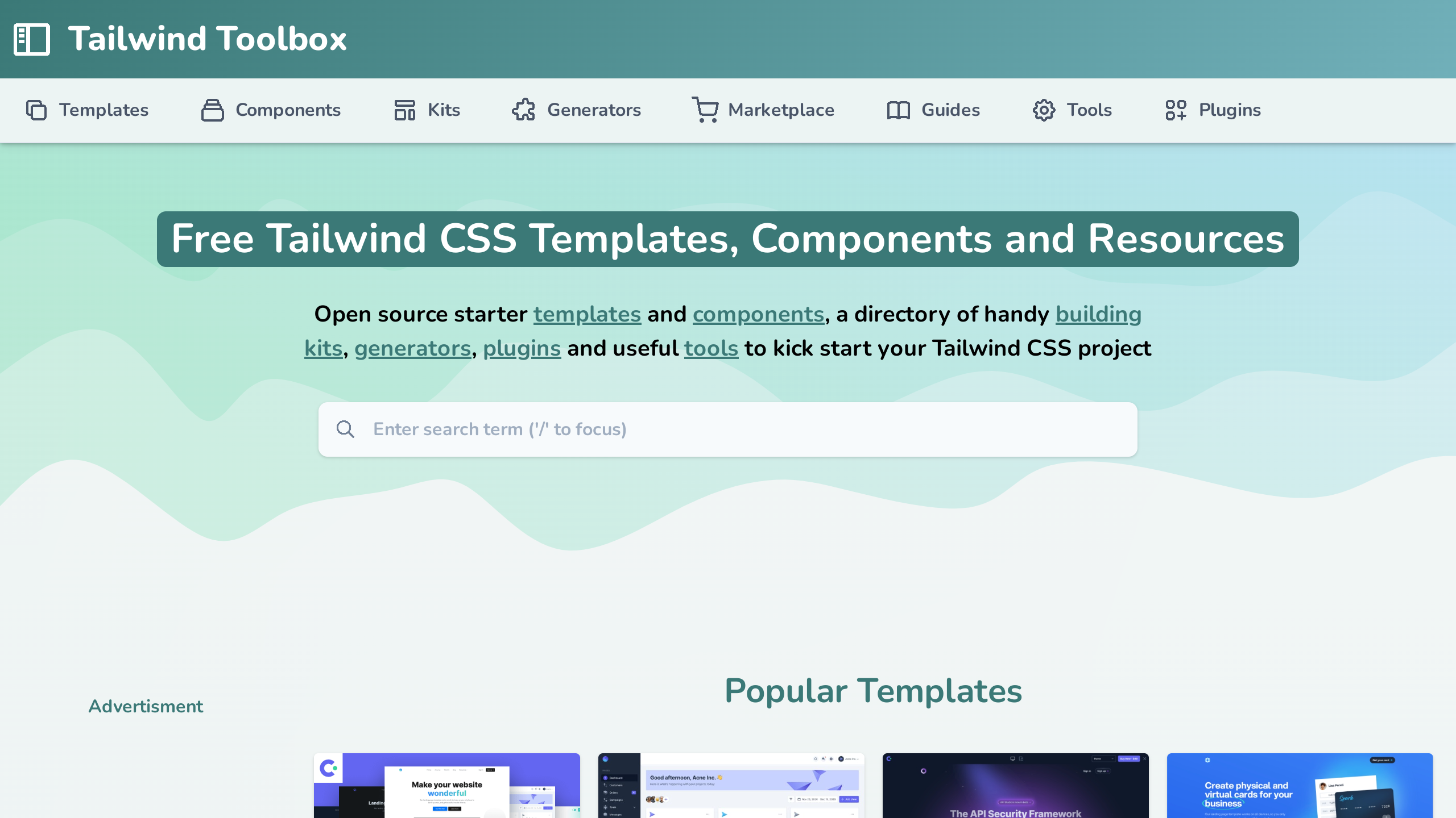 Tailwind Toolbox's website screenshot