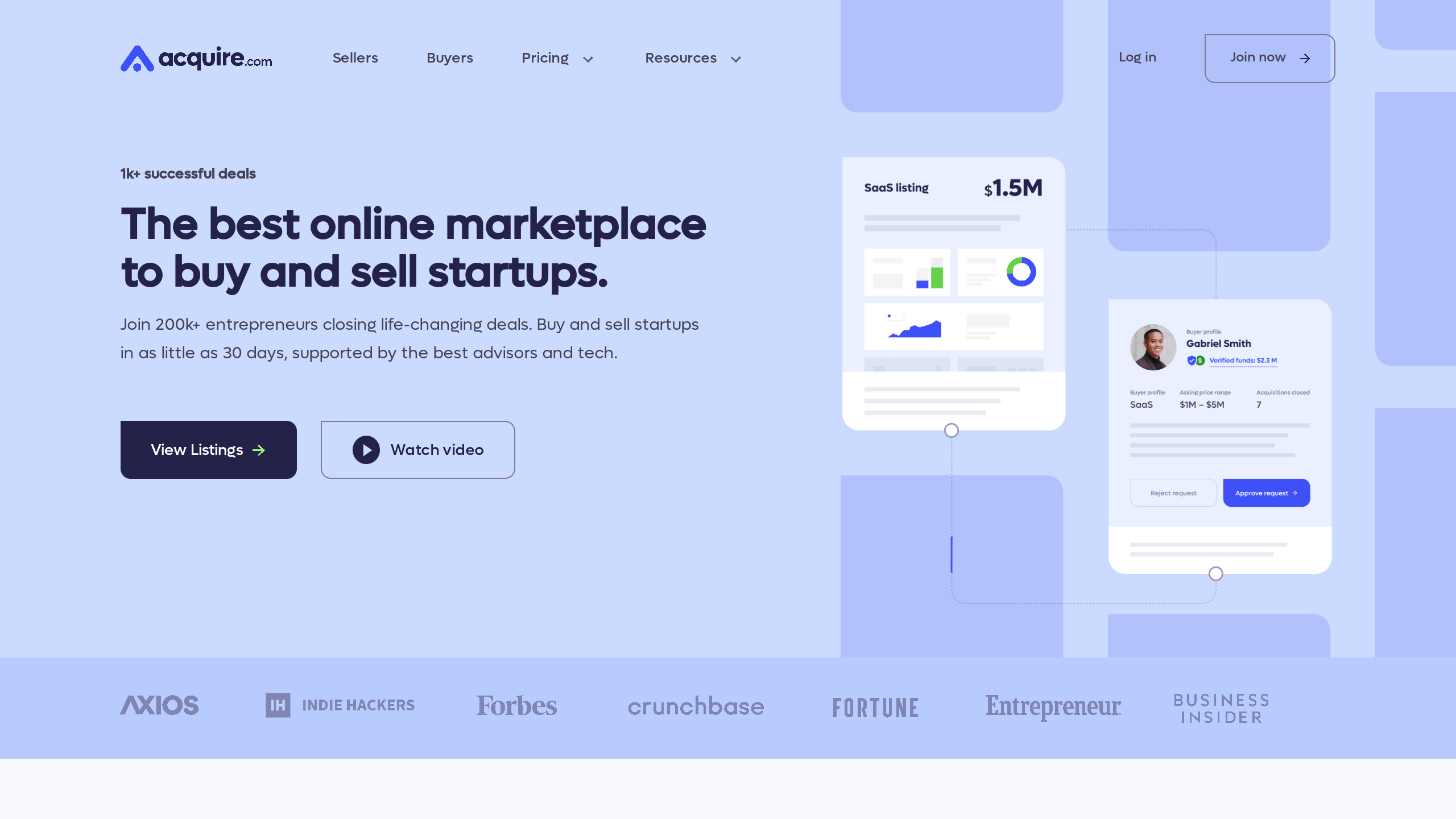MicroAcquire's website screenshot
