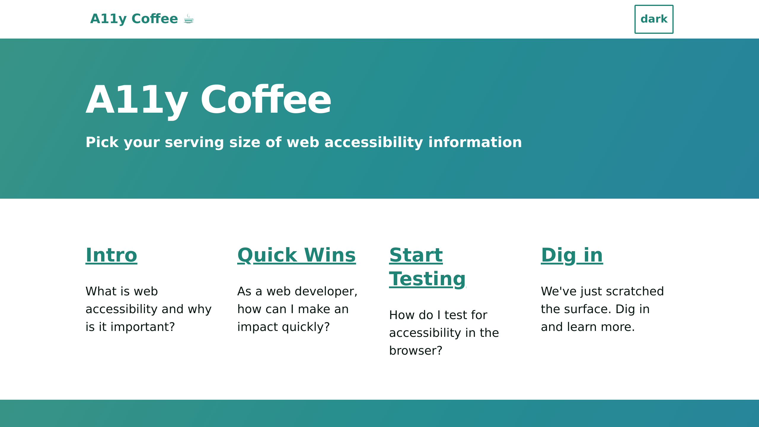 A11y Coffee's website screenshot