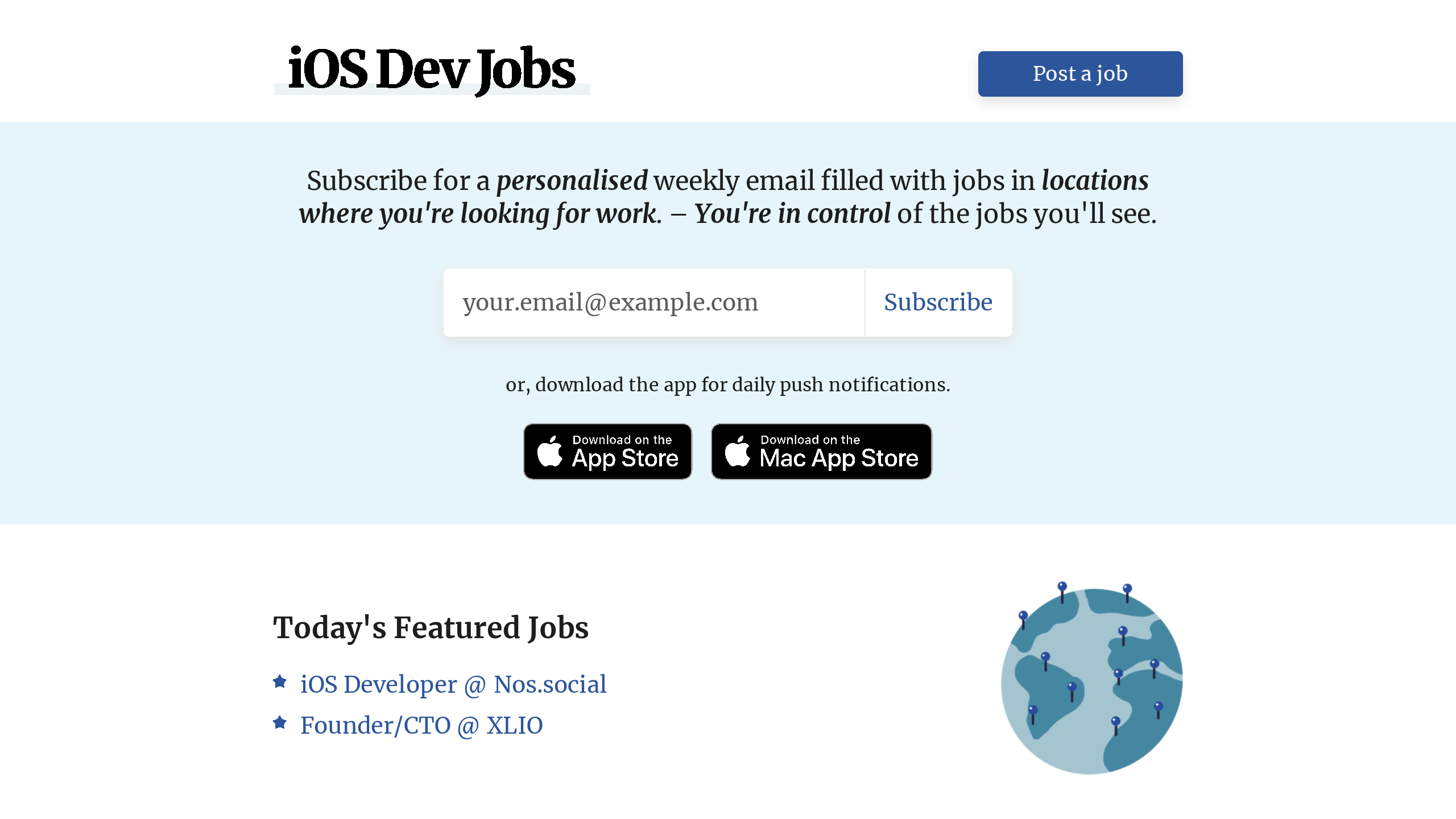 iOS Dev Jobs's website screenshot