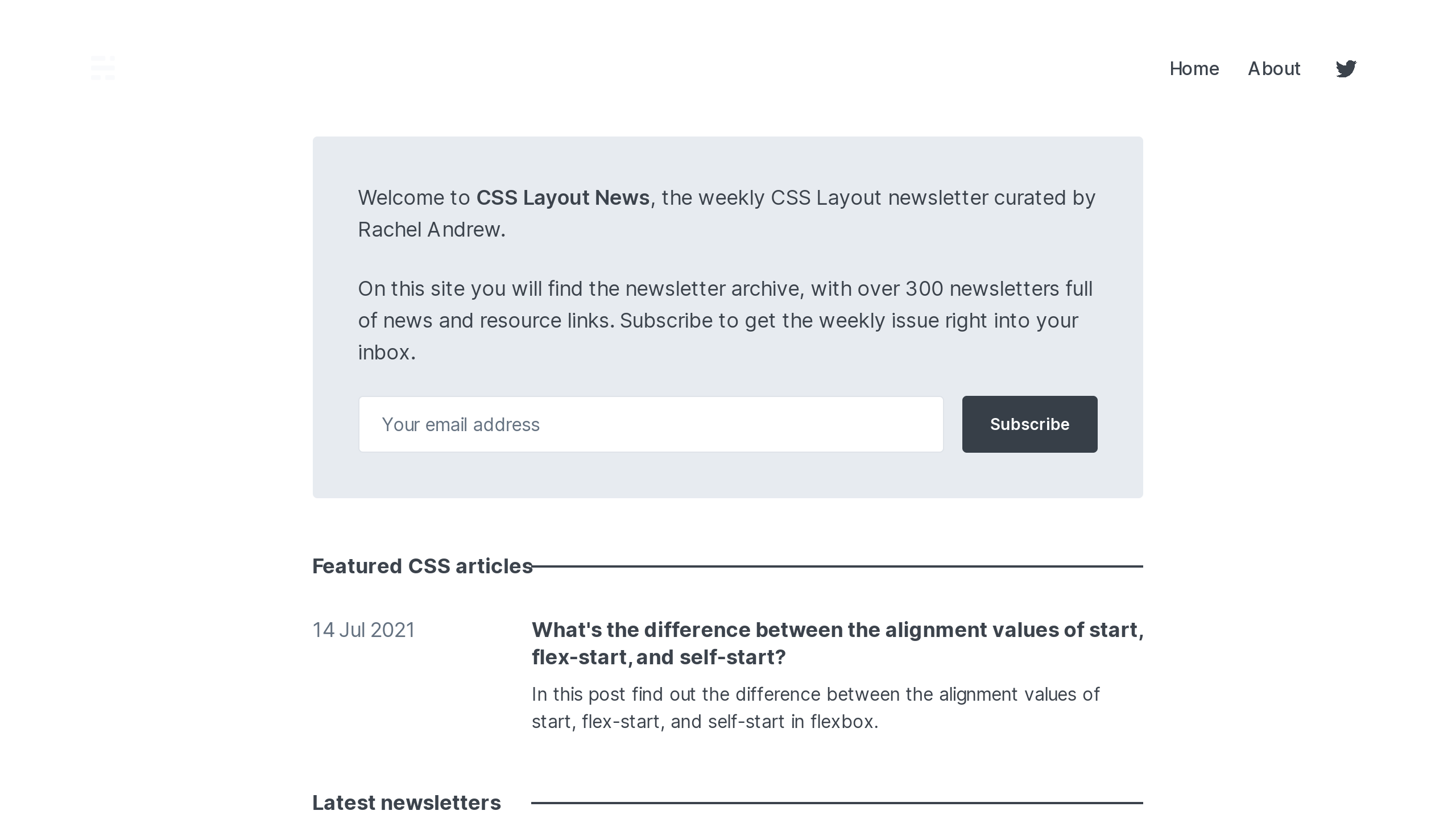 CSS Layout News's website screenshot