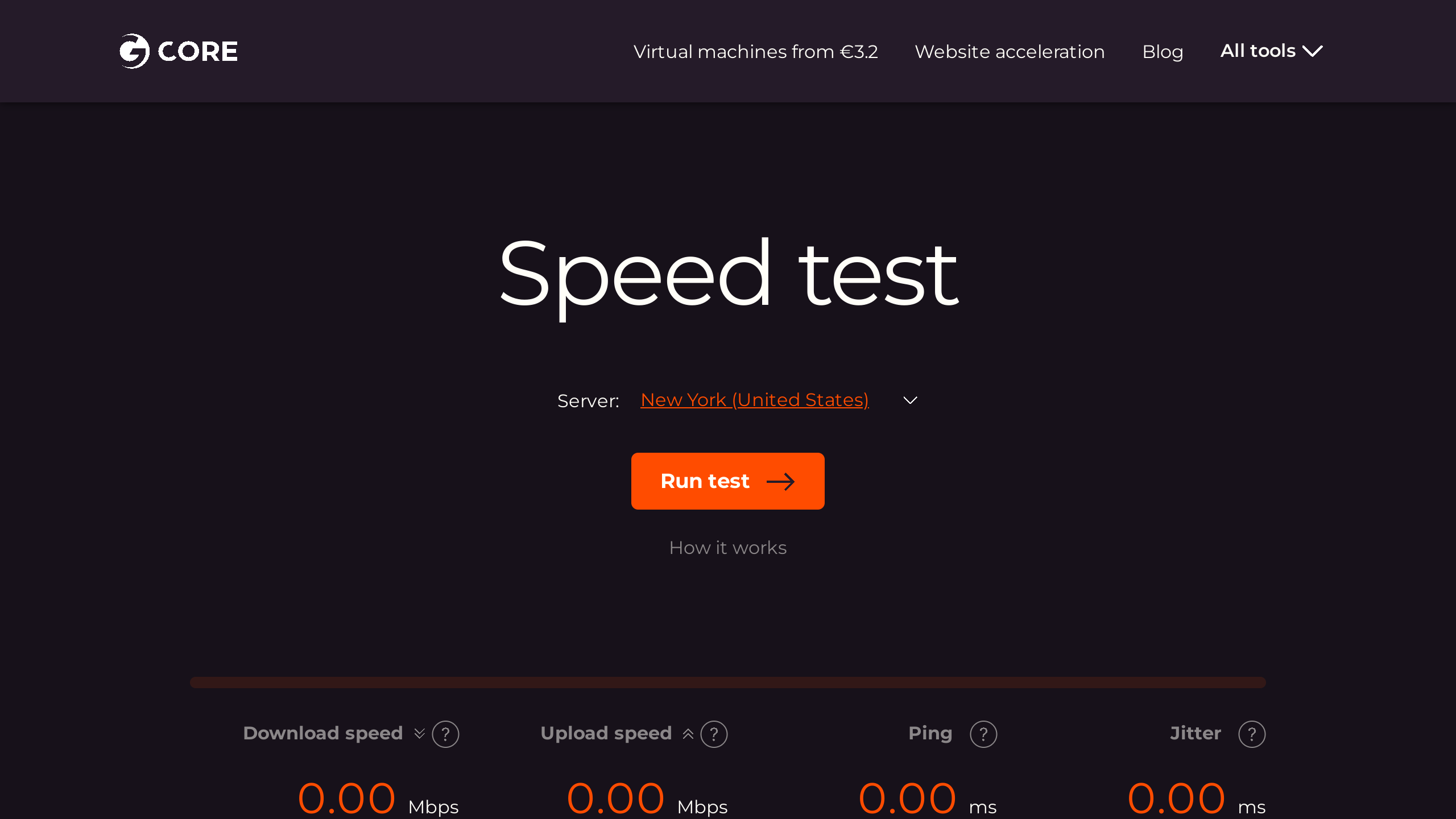 Gcore Speed Test's website screenshot