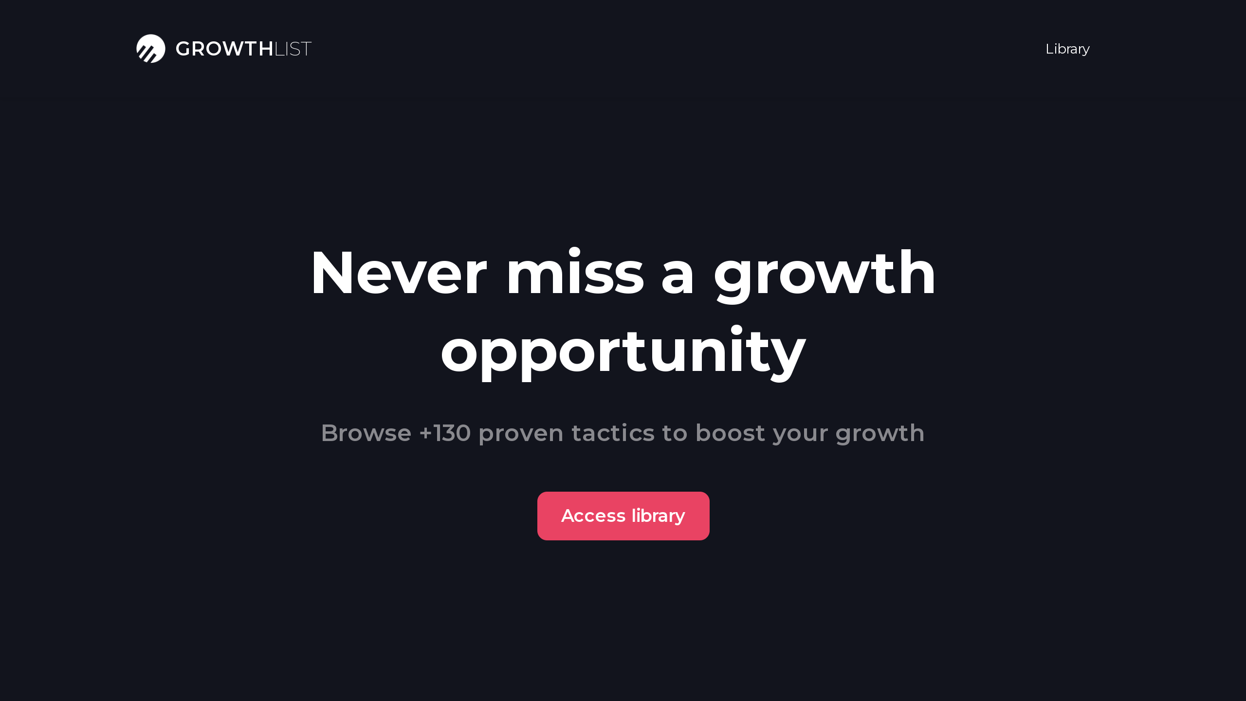 Growth List's website screenshot
