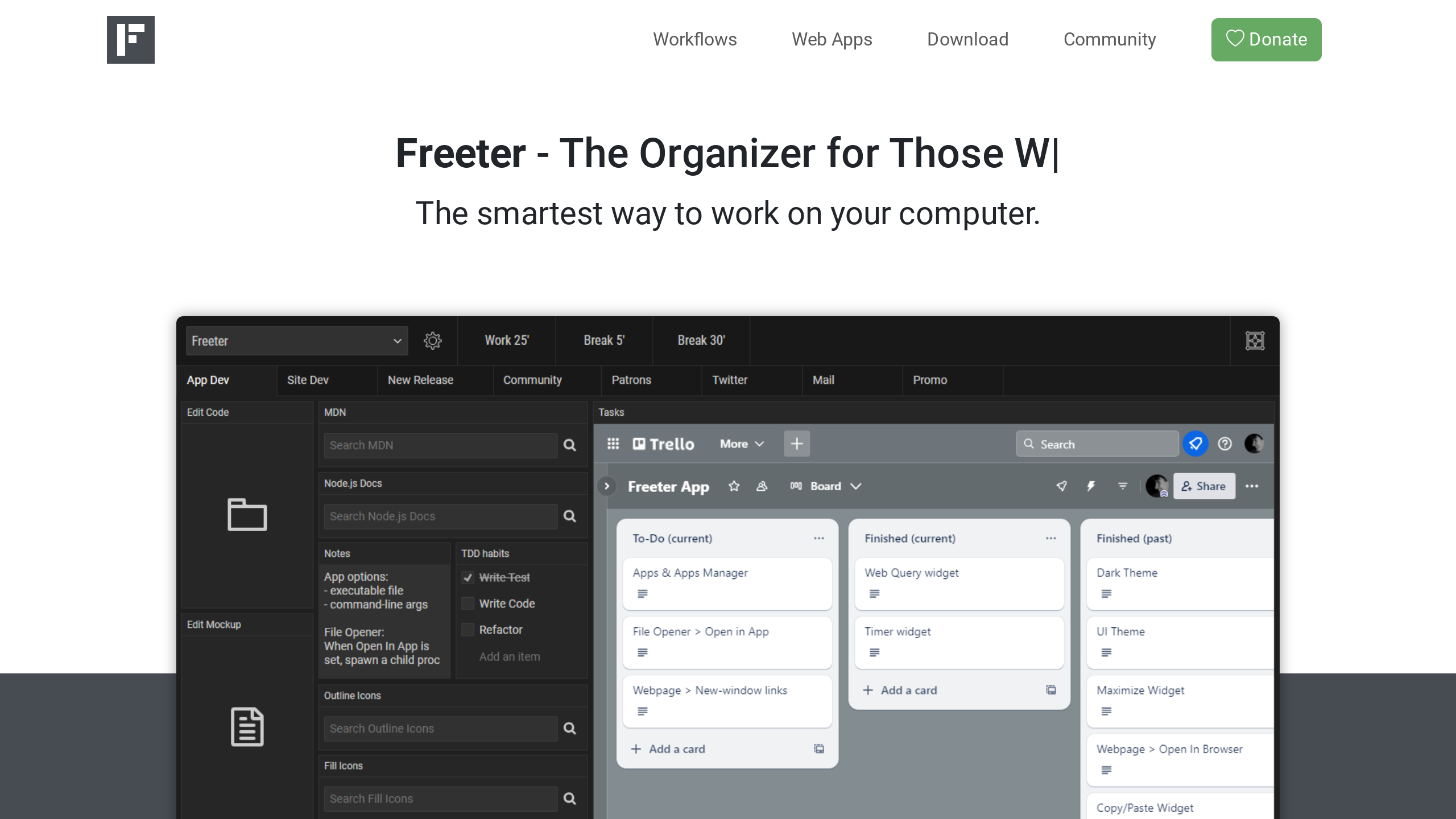 Freeter's website screenshot