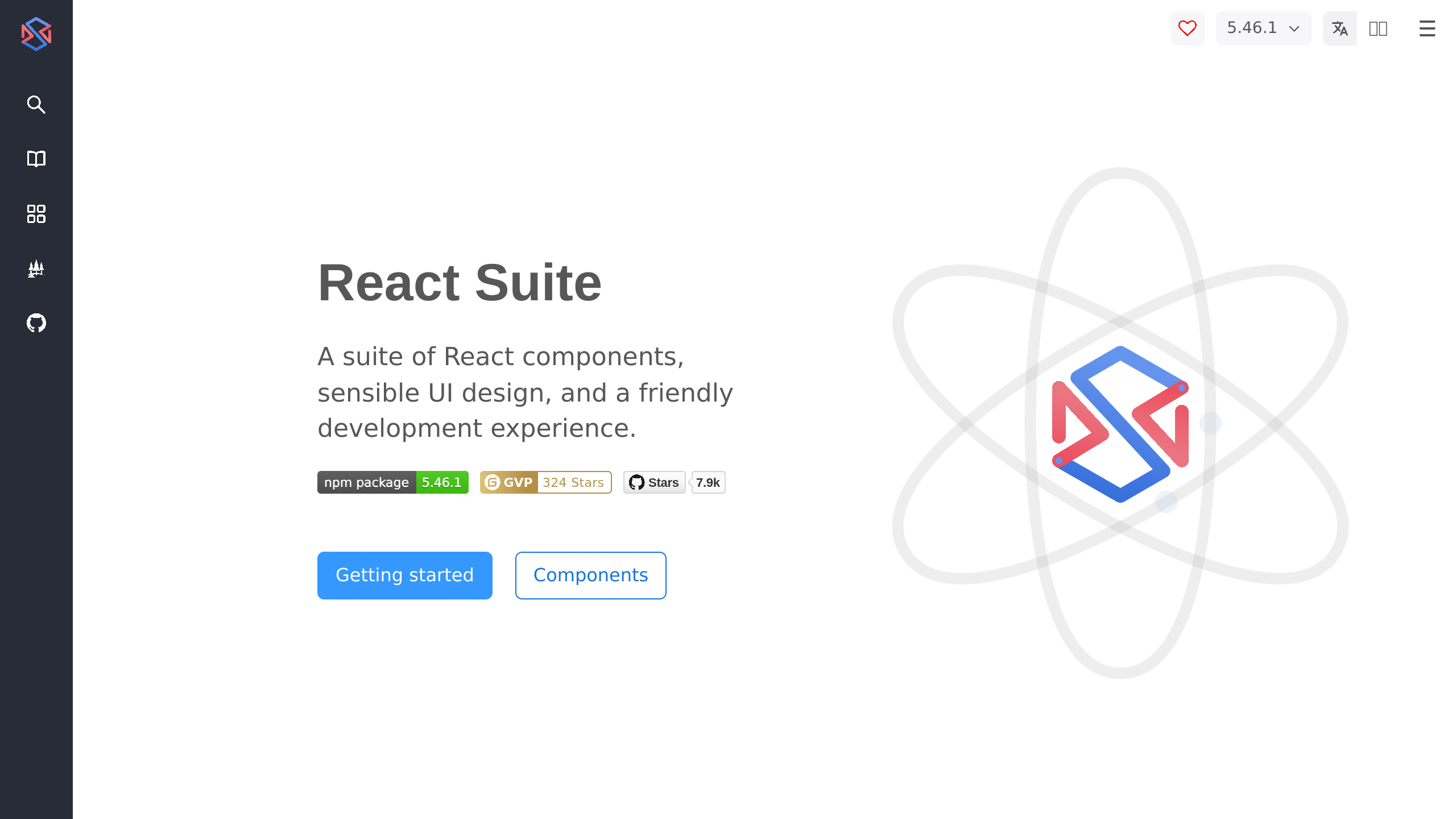 React Suite's website screenshot