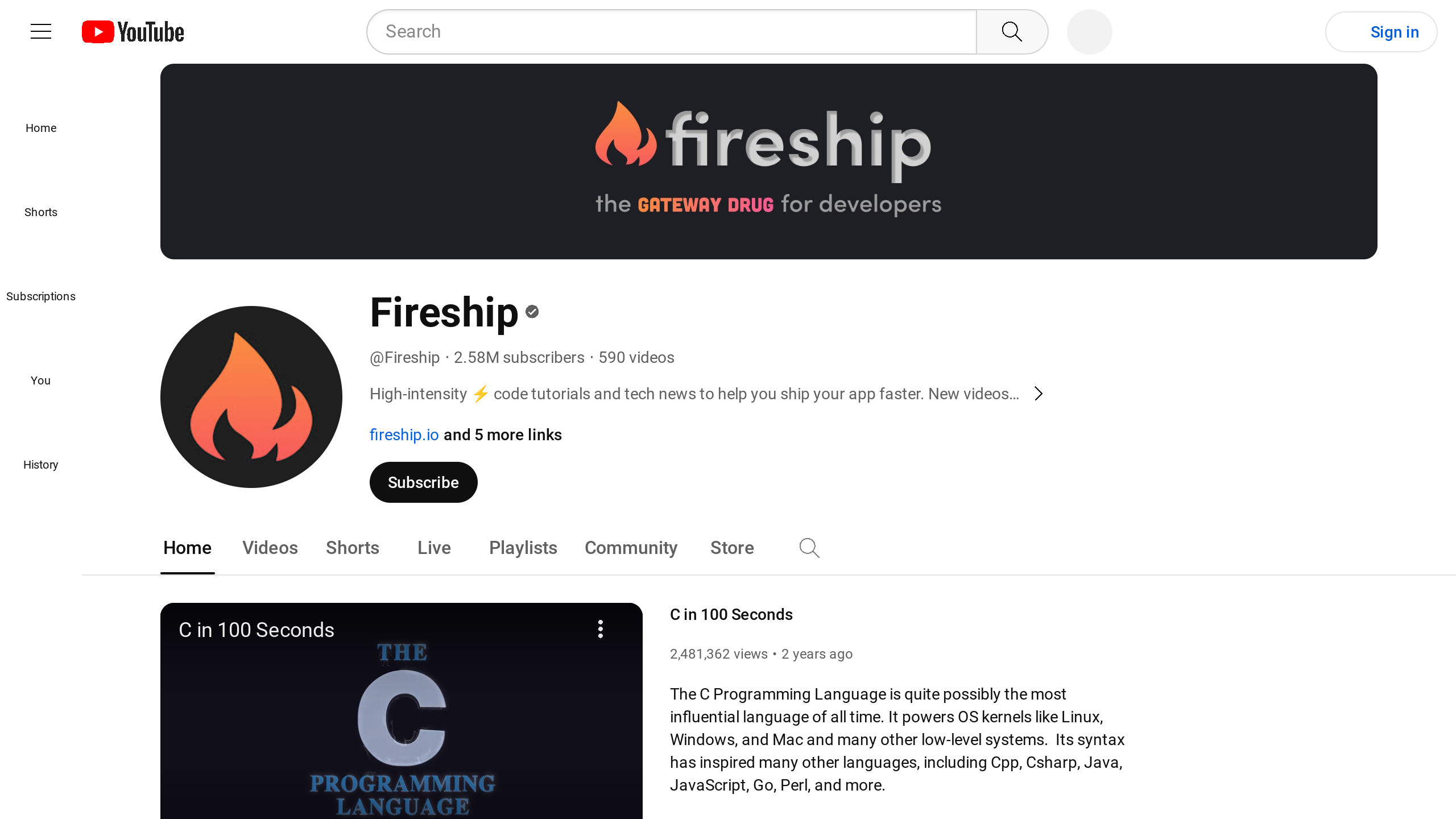 Fireship's website screenshot
