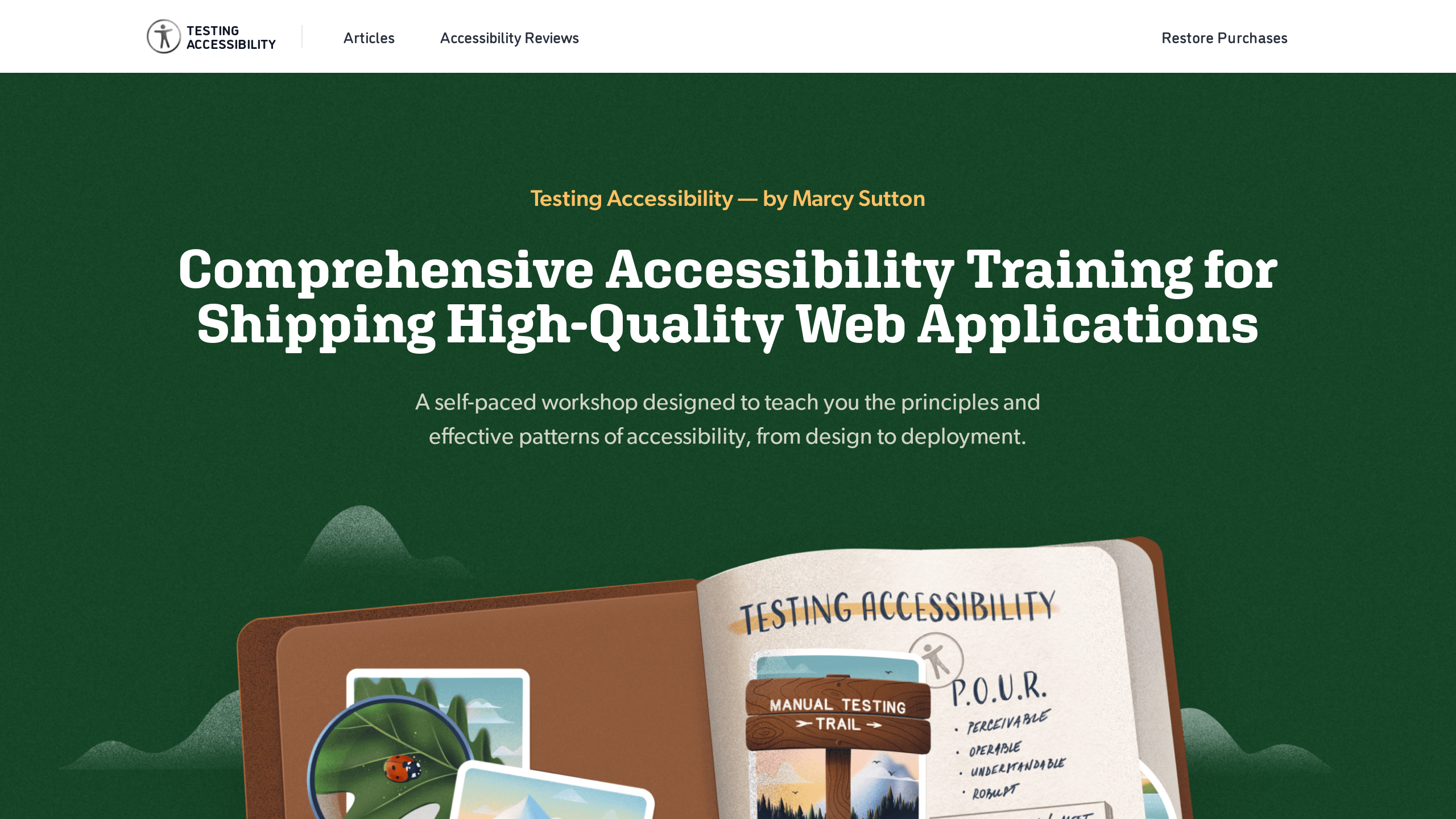 Testing Accessibility's website screenshot