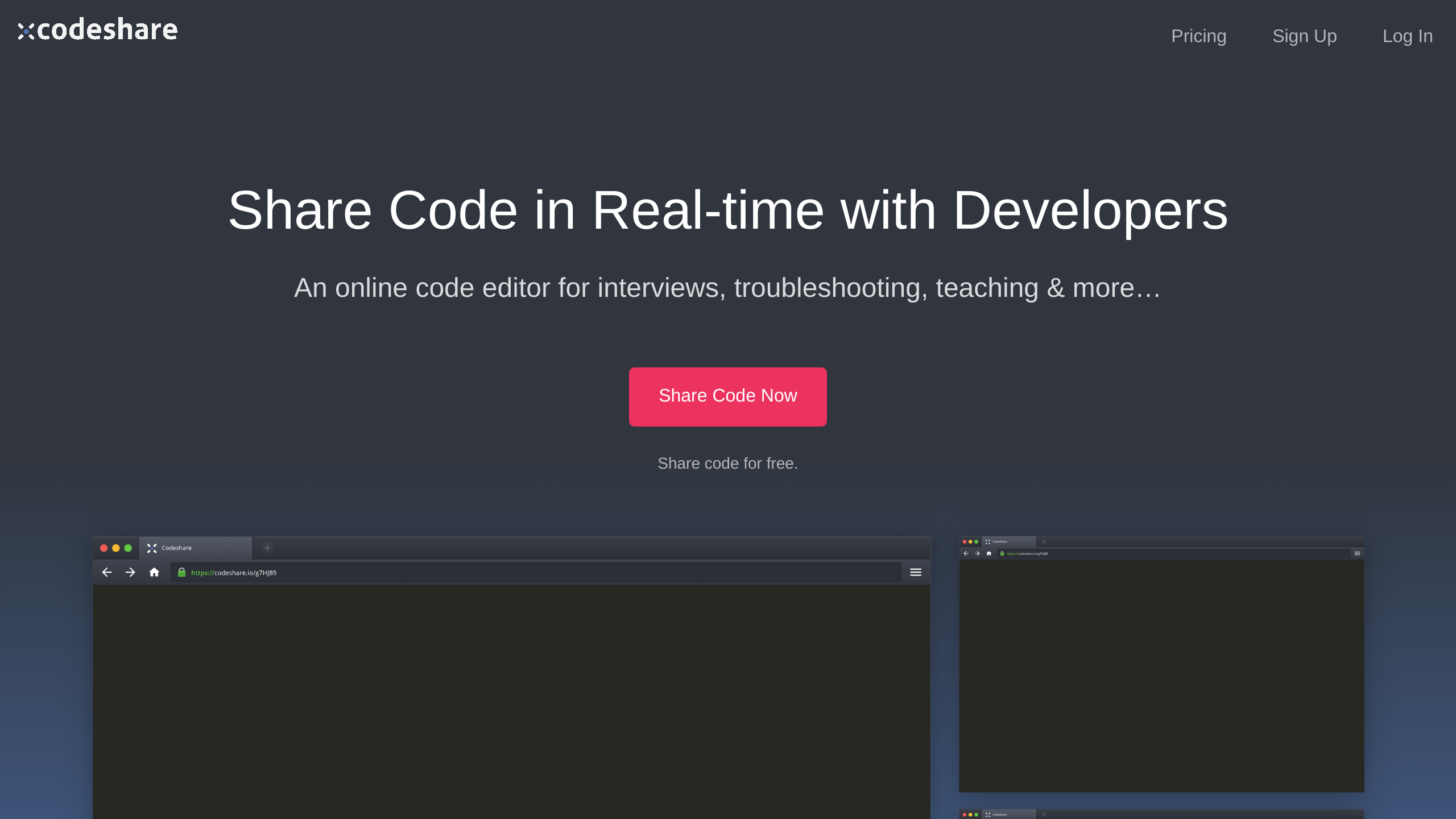 Codeshare's website screenshot