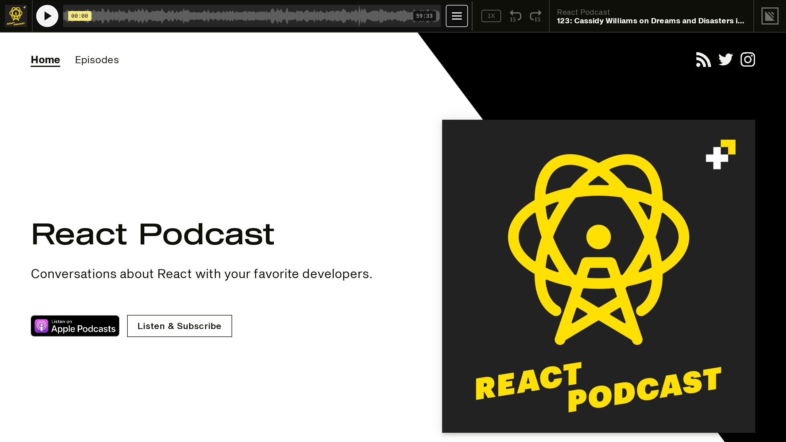 React Podcast's website screenshot