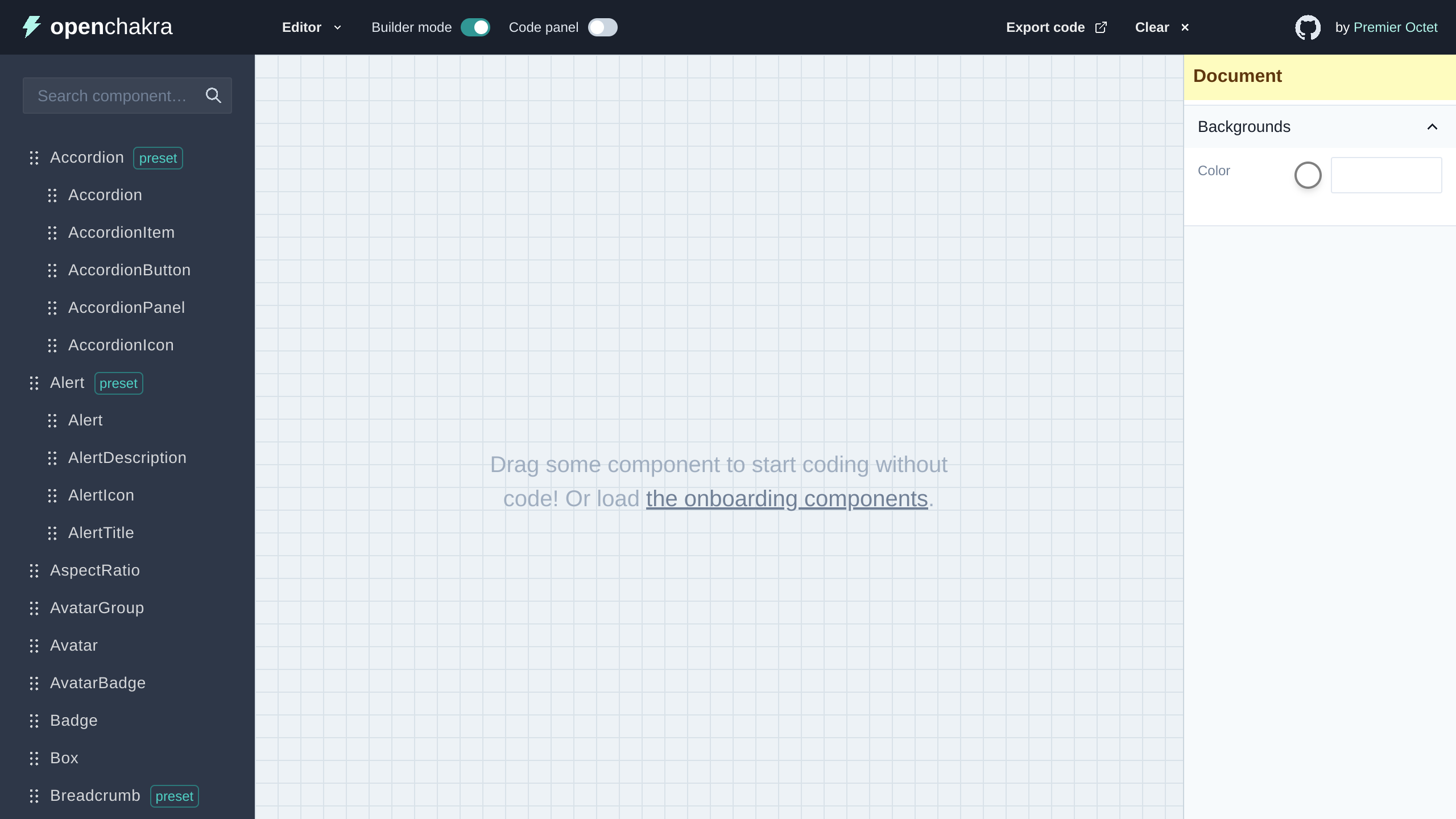 OpenChakra's website screenshot