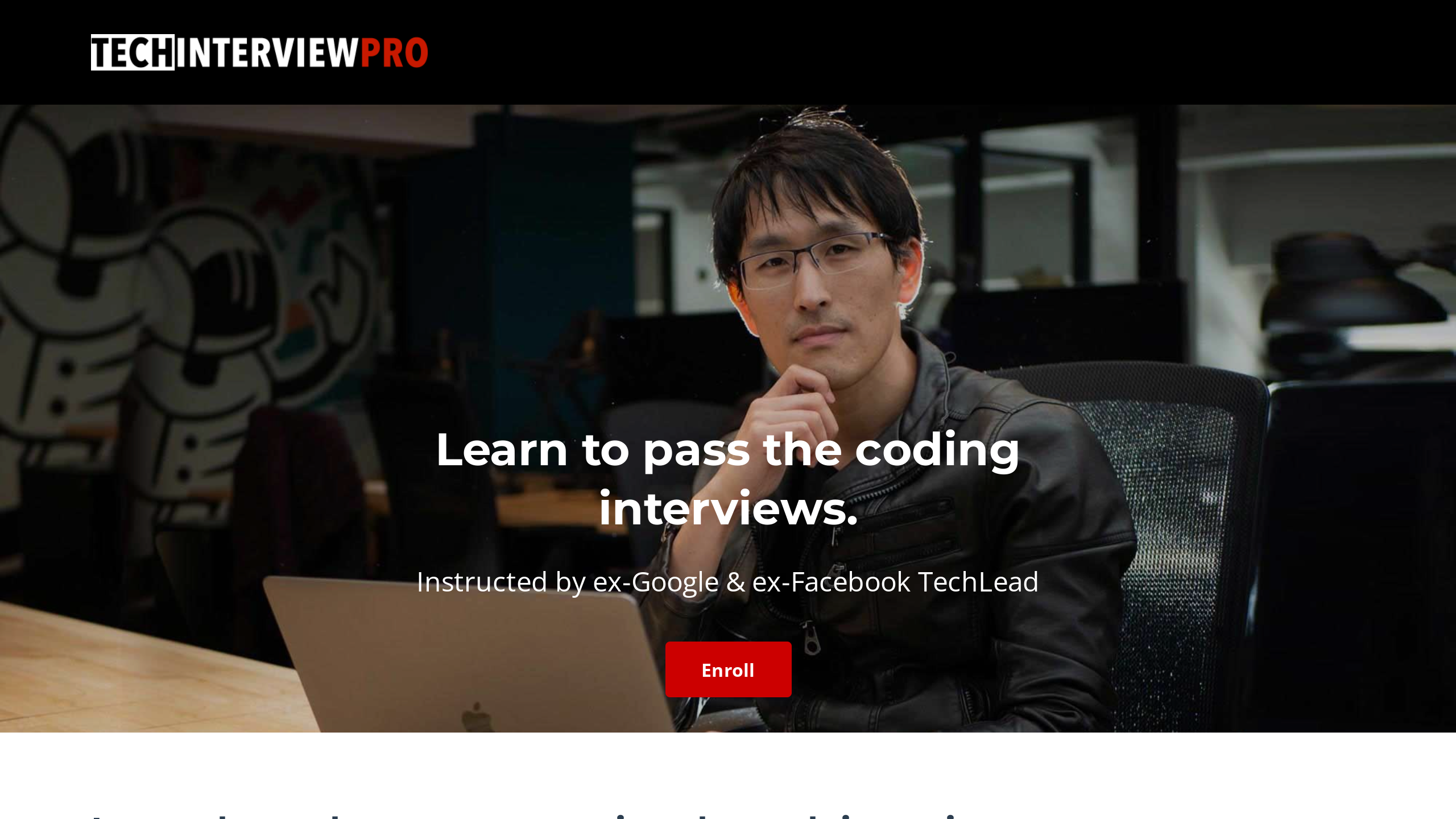 Tech Interview Pro's website screenshot