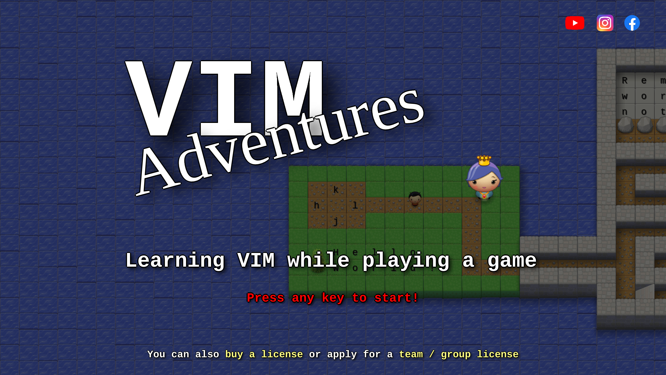 Vim Adventures's website screenshot