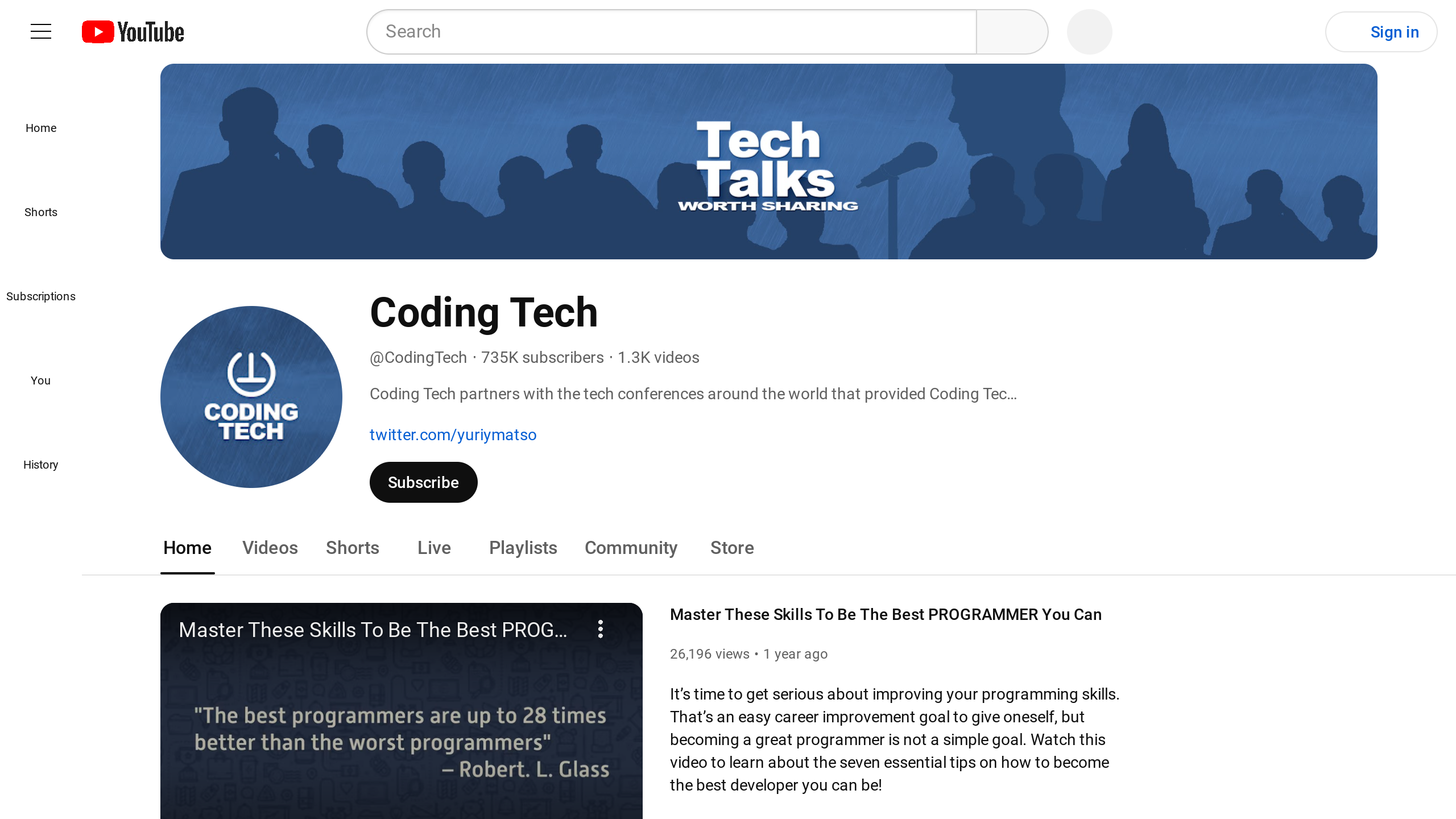Coding Tech's website screenshot