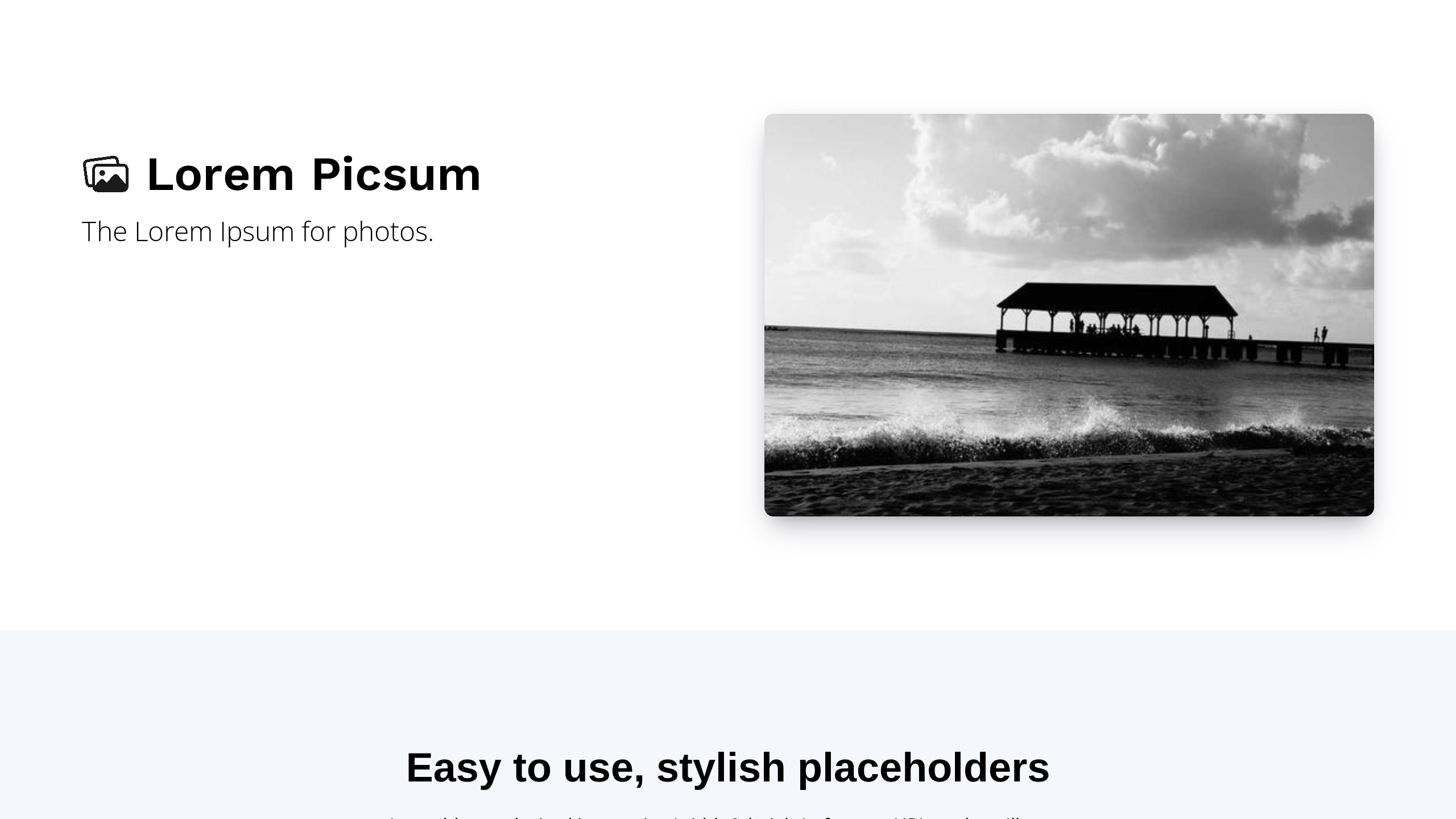Lorem Picsum's website screenshot