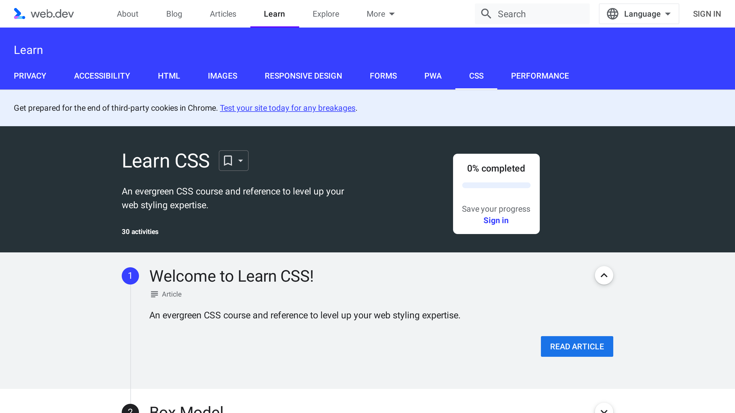 Learn CSS's website screenshot